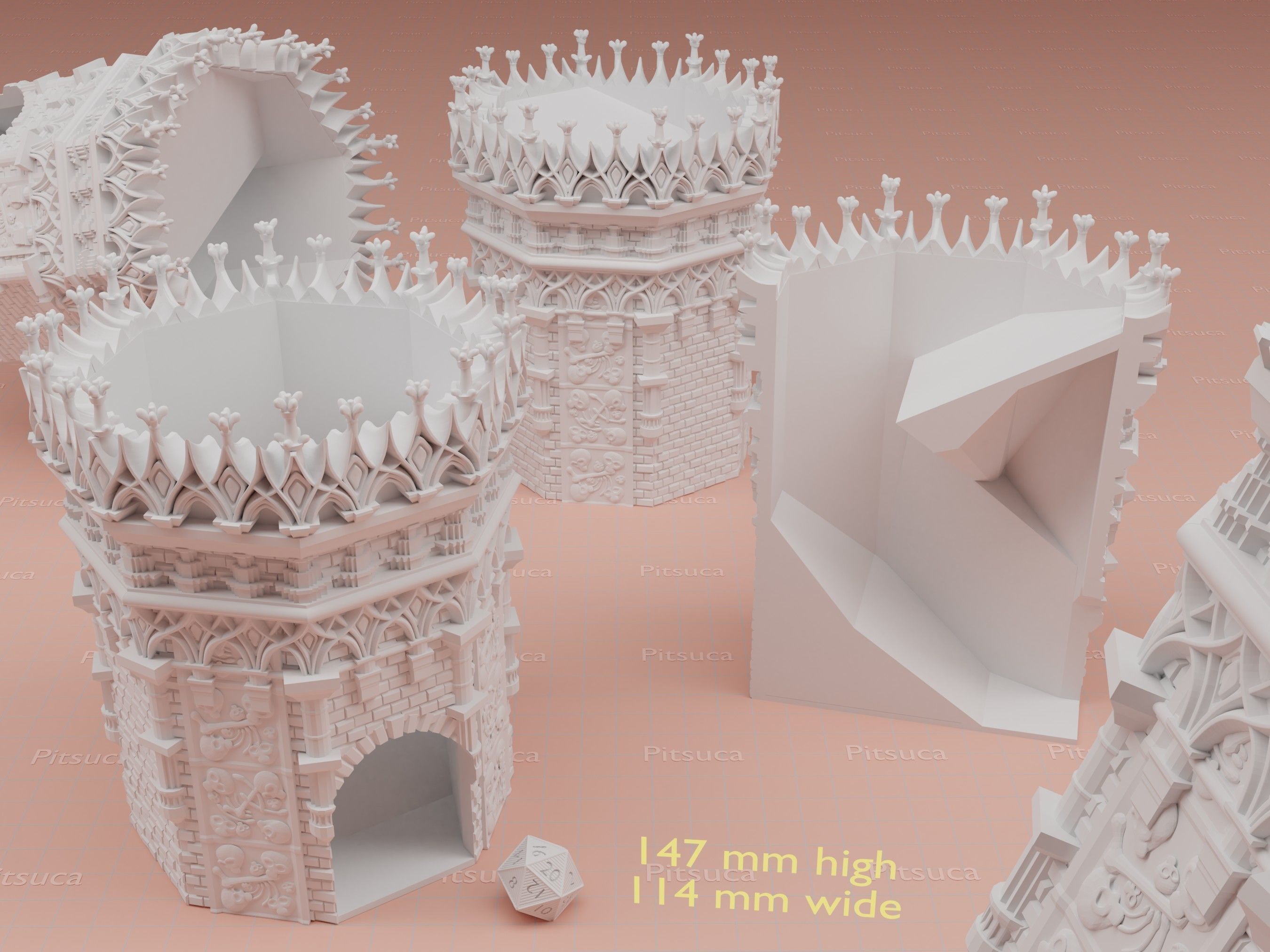 Elden ring themed dicetower but SMALL 3D print model_2
