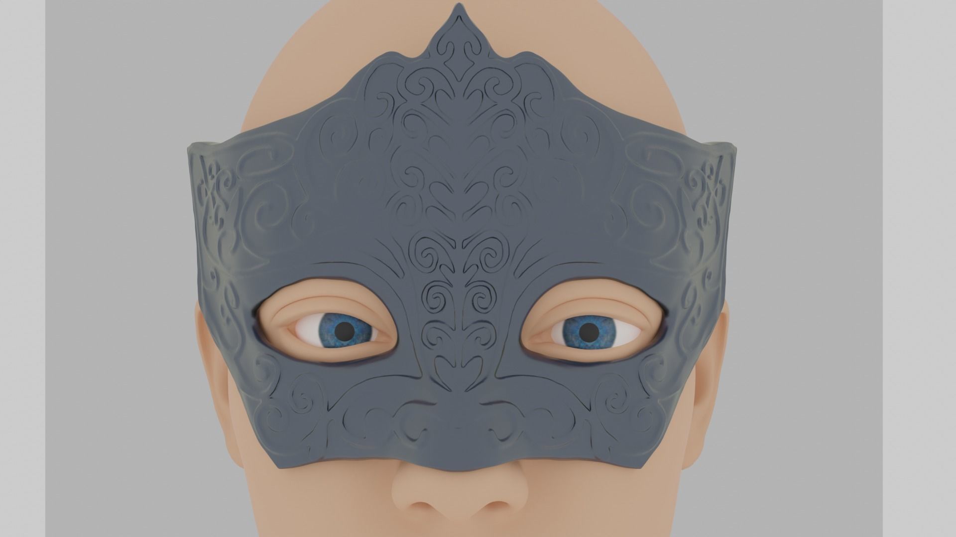 Masquerade Mask on Stick 3D print model_5