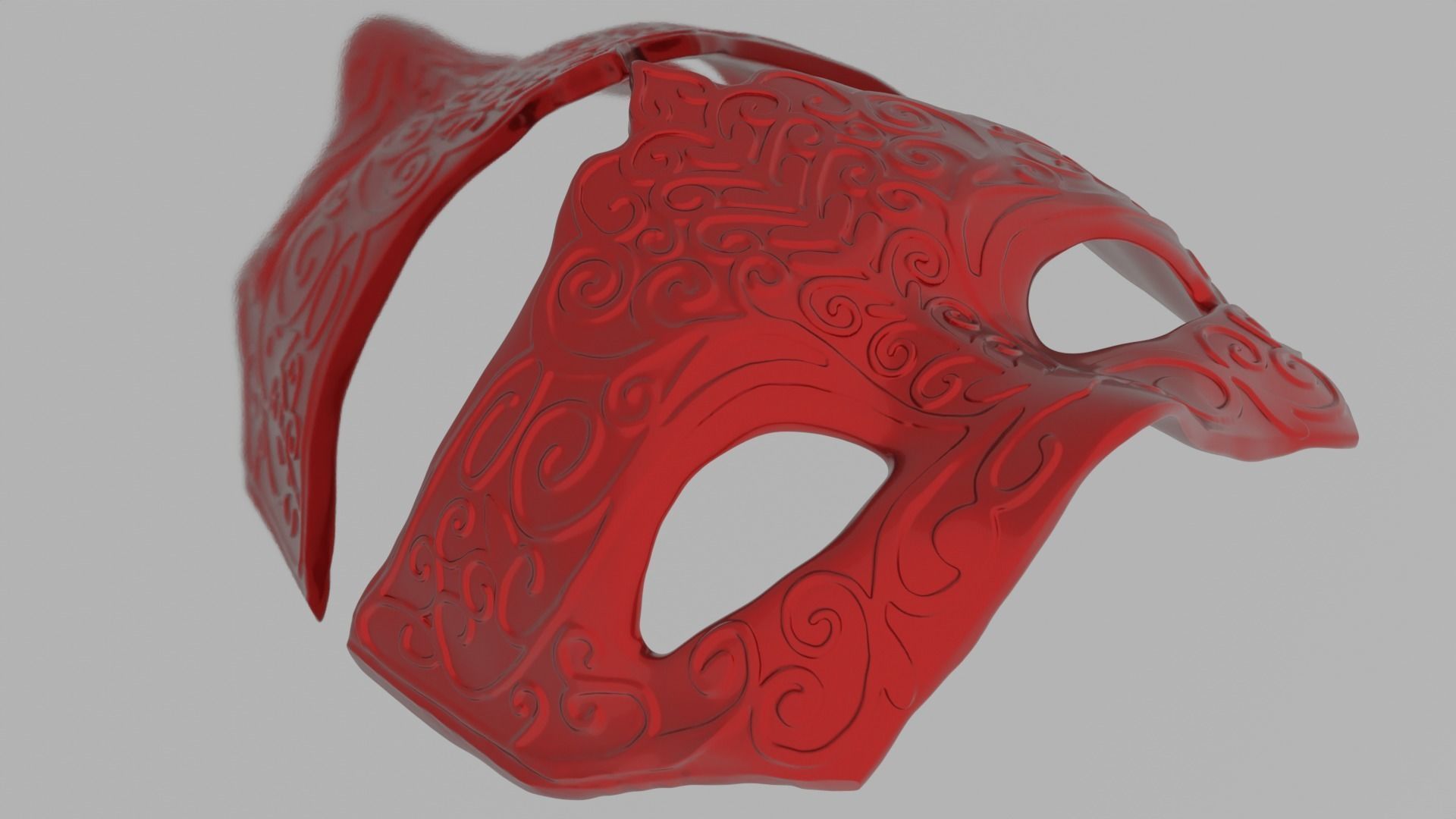 Masquerade Mask on Stick 3D print model_3