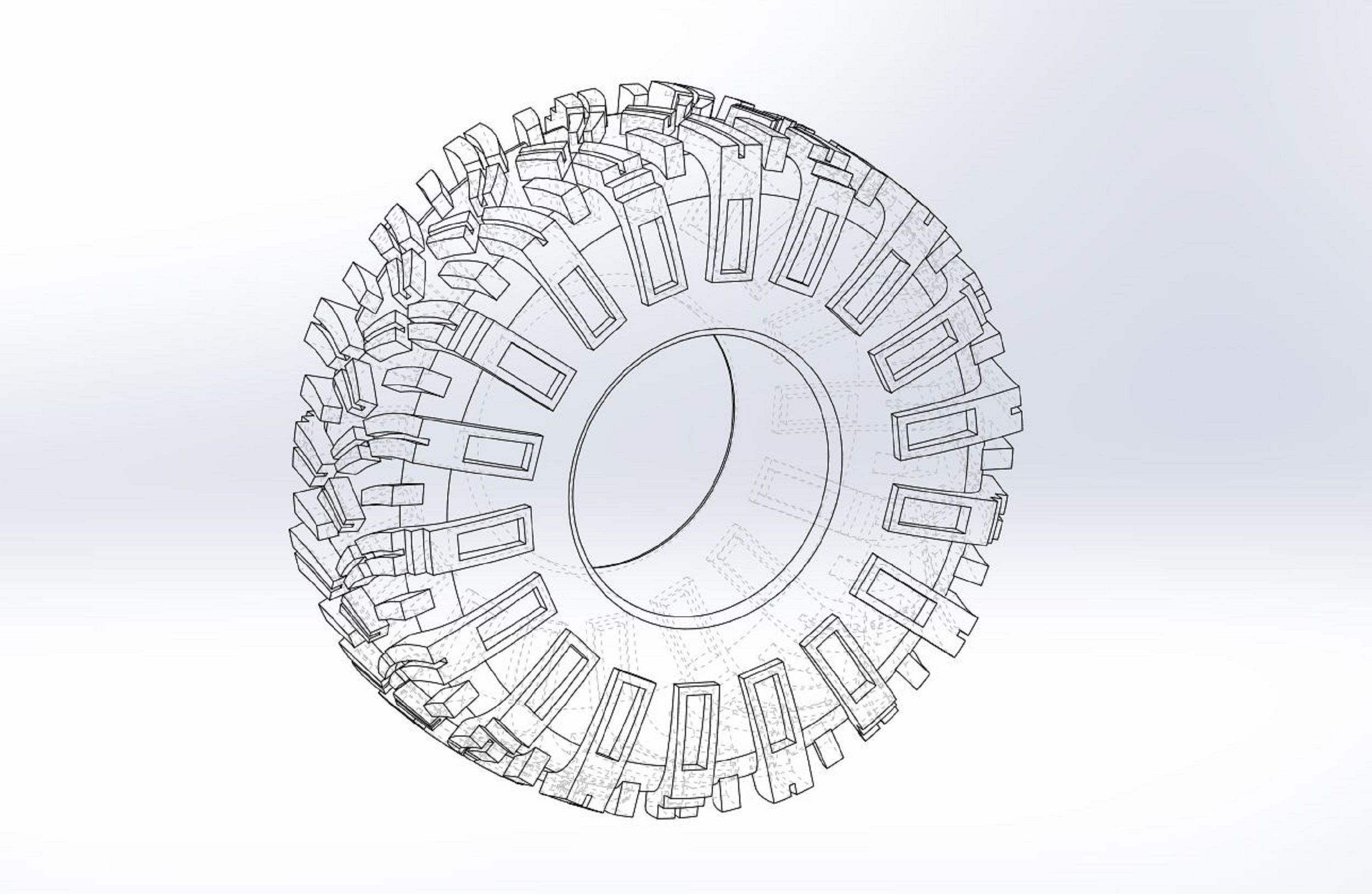 Rock bouncer tire Scale 1 to 25 3D print model_7