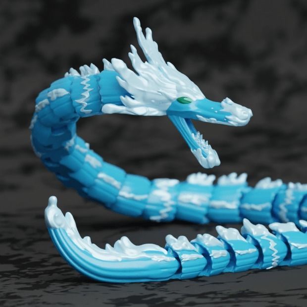 WATER DRAGON FORM FLEXI ARTICULATED KIMETSU DEMON SLAYER 3D print model_2