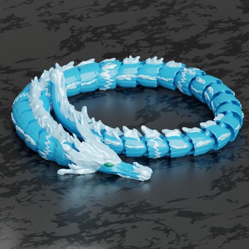 WATER DRAGON FORM FLEXI ARTICULATED KIMETSU DEMON SLAYER 3D print model_3