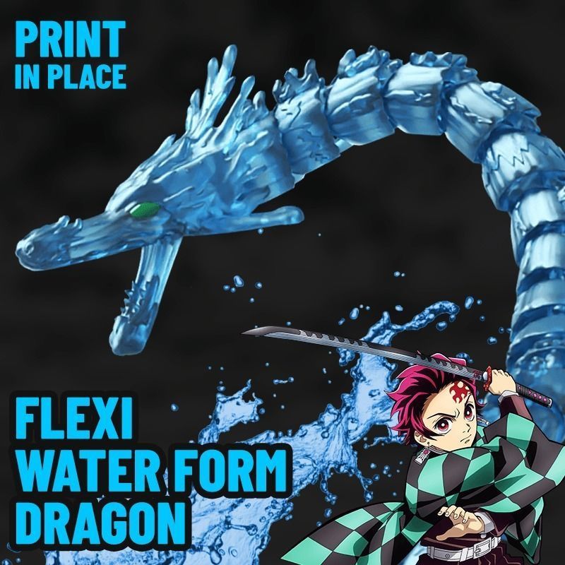 WATER DRAGON FORM FLEXI ARTICULATED KIMETSU DEMON SLAYER 3D print model_1