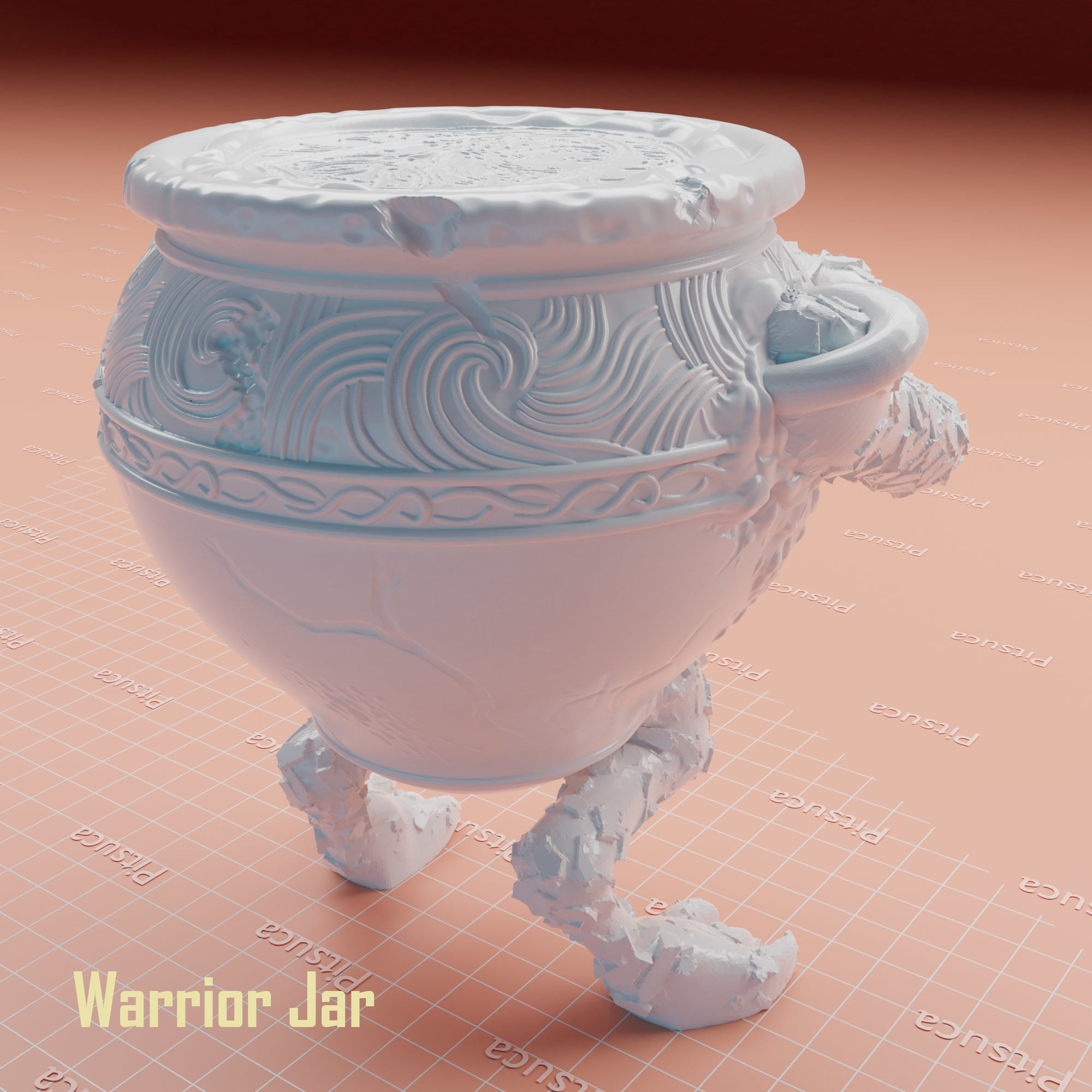 Warrior jar from elden ring 3D print model_6