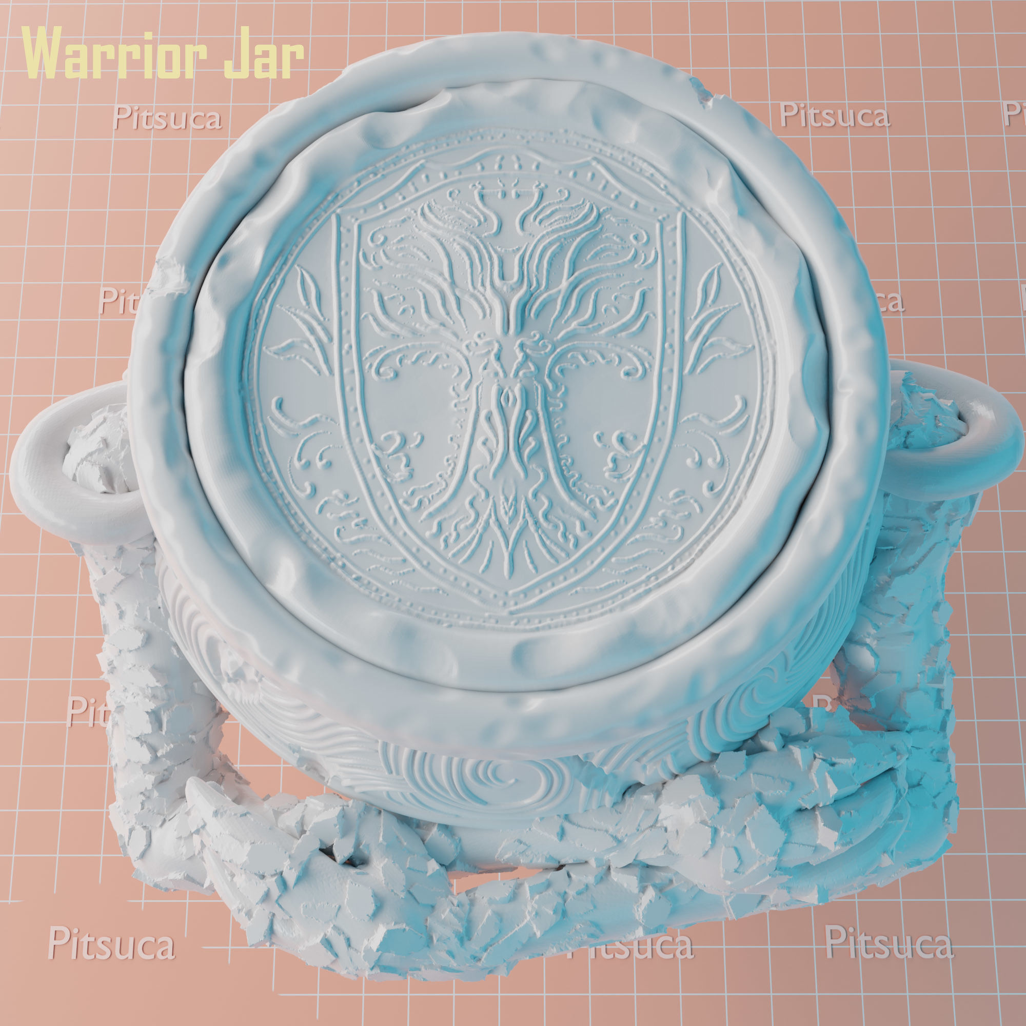 Warrior jar from elden ring 3D print model_4