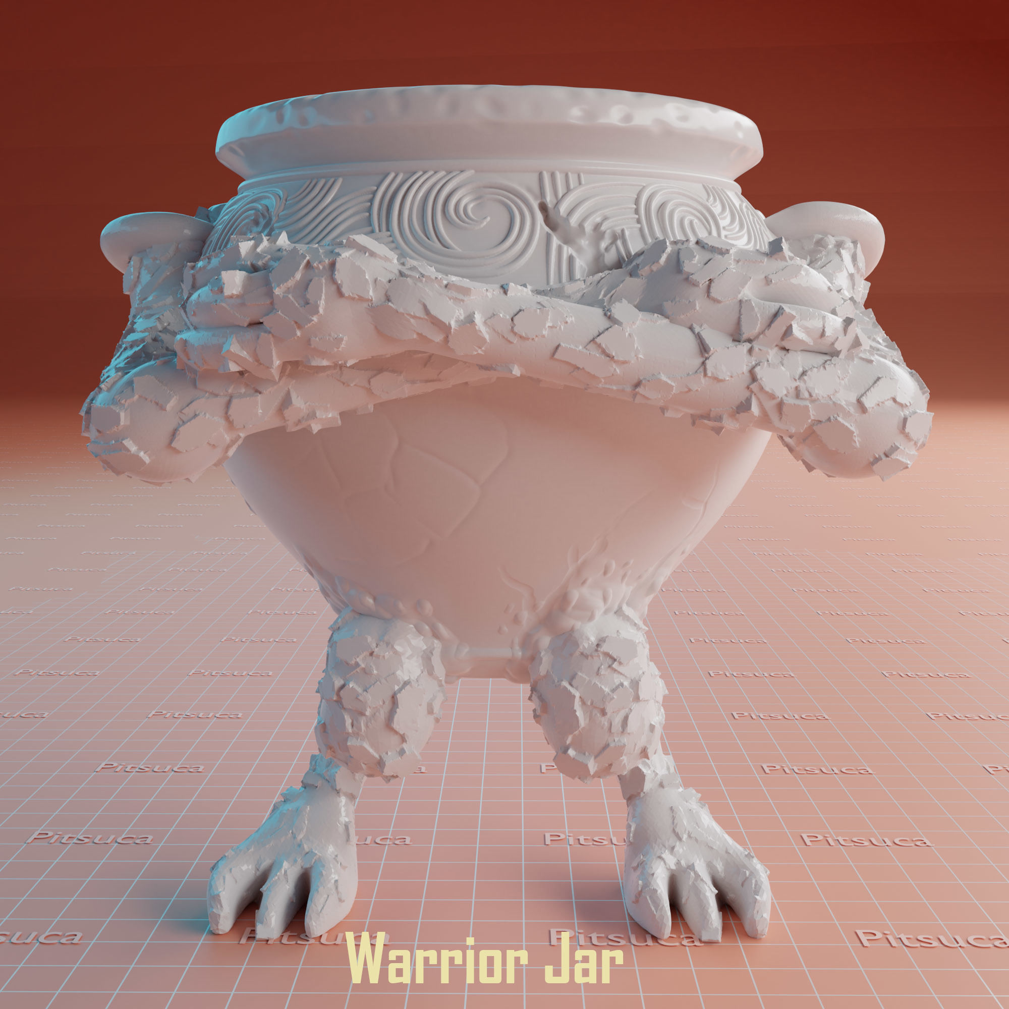 Warrior jar from elden ring 3D print model_7