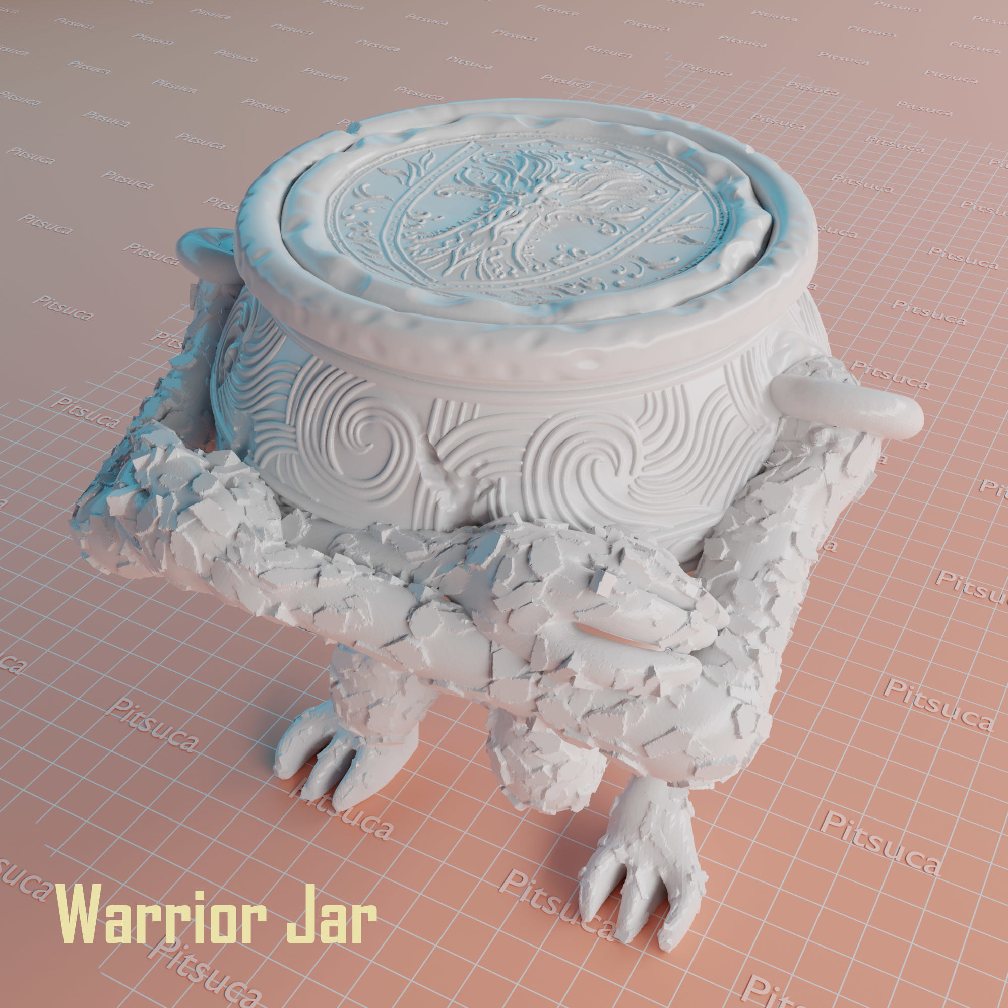 Warrior jar from elden ring 3D print model_5