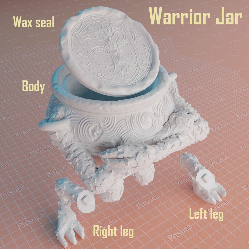 Warrior jar from elden ring 3D print model_8