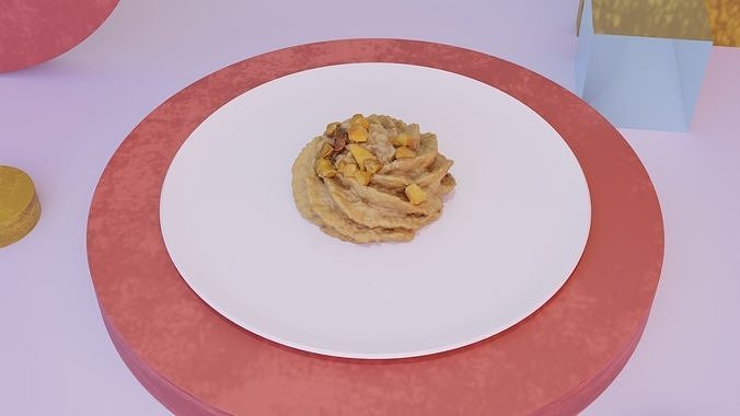 Pastry 01 high-poly 3D model 3