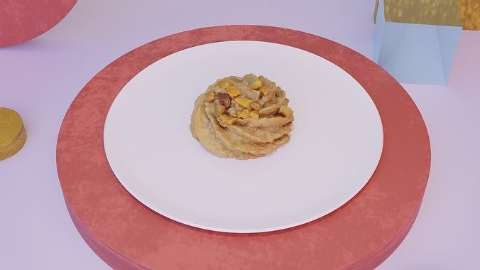 Pastry 01 high-poly 3D model 4