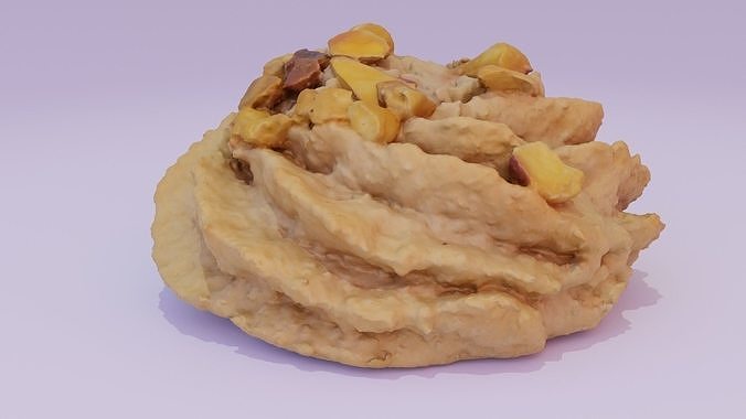 Pastry 01 high-poly 3D model 2
