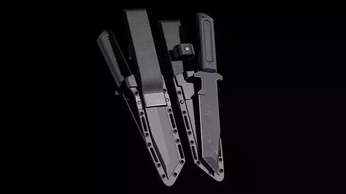 Military Tactical Knife Low-poly 3D model