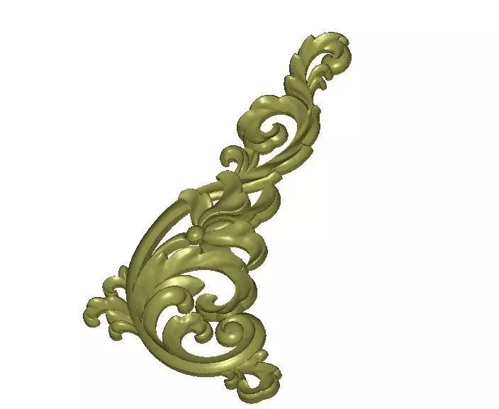 Classic mirror frame inlaid wood carving interior luxurious 3D model_0