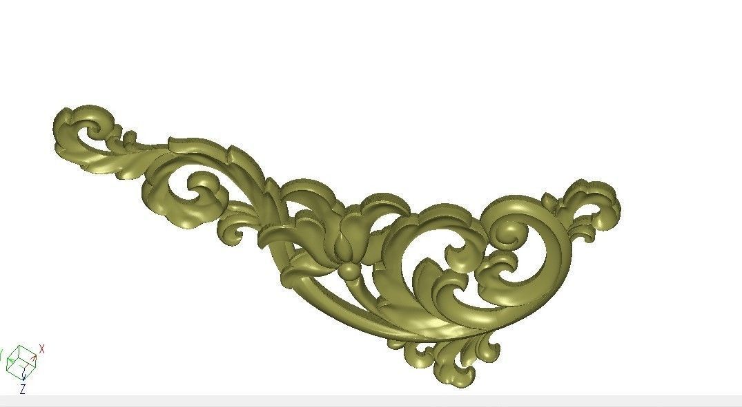 Classic mirror frame inlaid wood carving interior luxurious 3D model_3