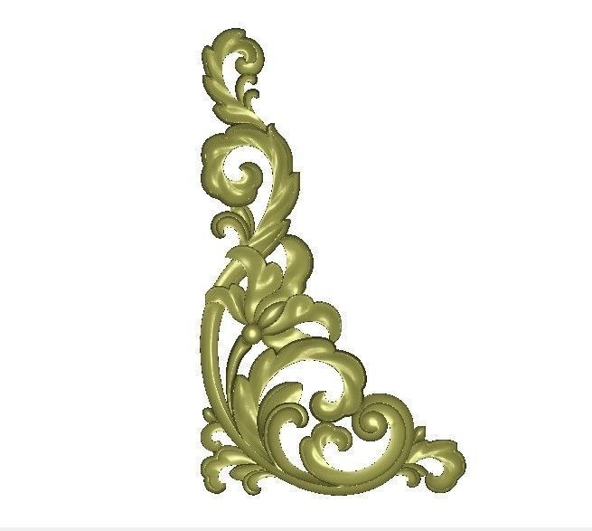 Classic mirror frame inlaid wood carving interior luxurious 3D model_1