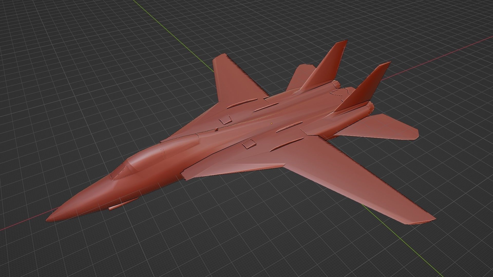 Grumman F-14 Tomcat Low-poly 3D model_5