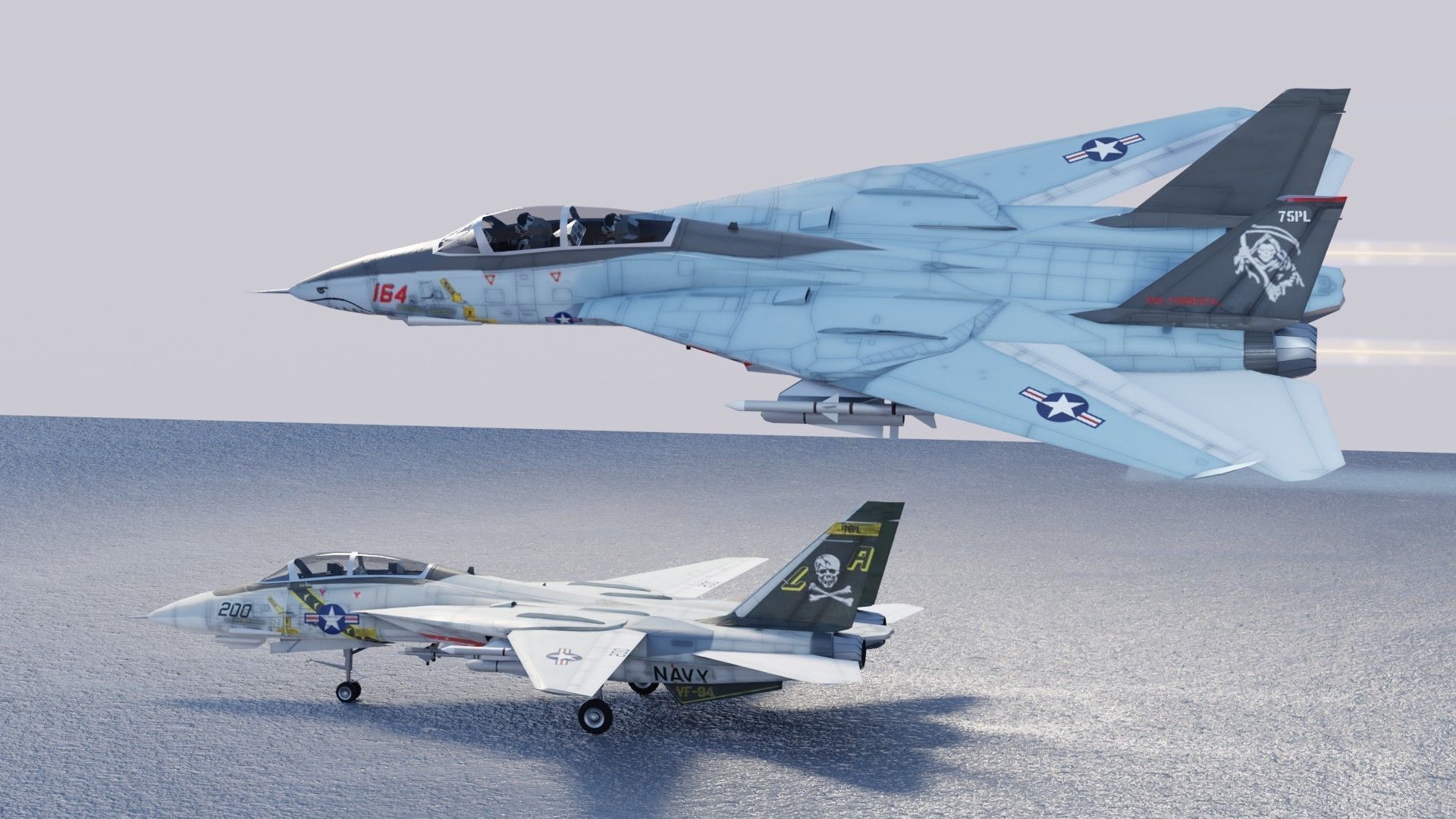 Grumman F-14 Tomcat Low-poly 3D model_16