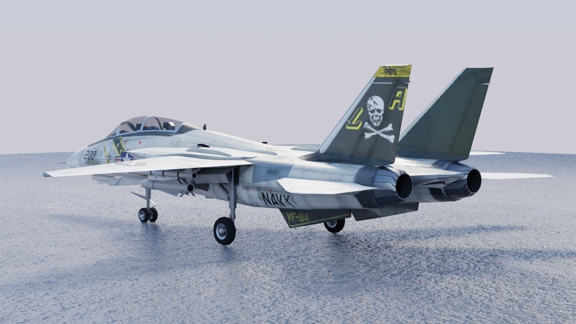 Grumman F-14 Tomcat Low-poly 3D model_10