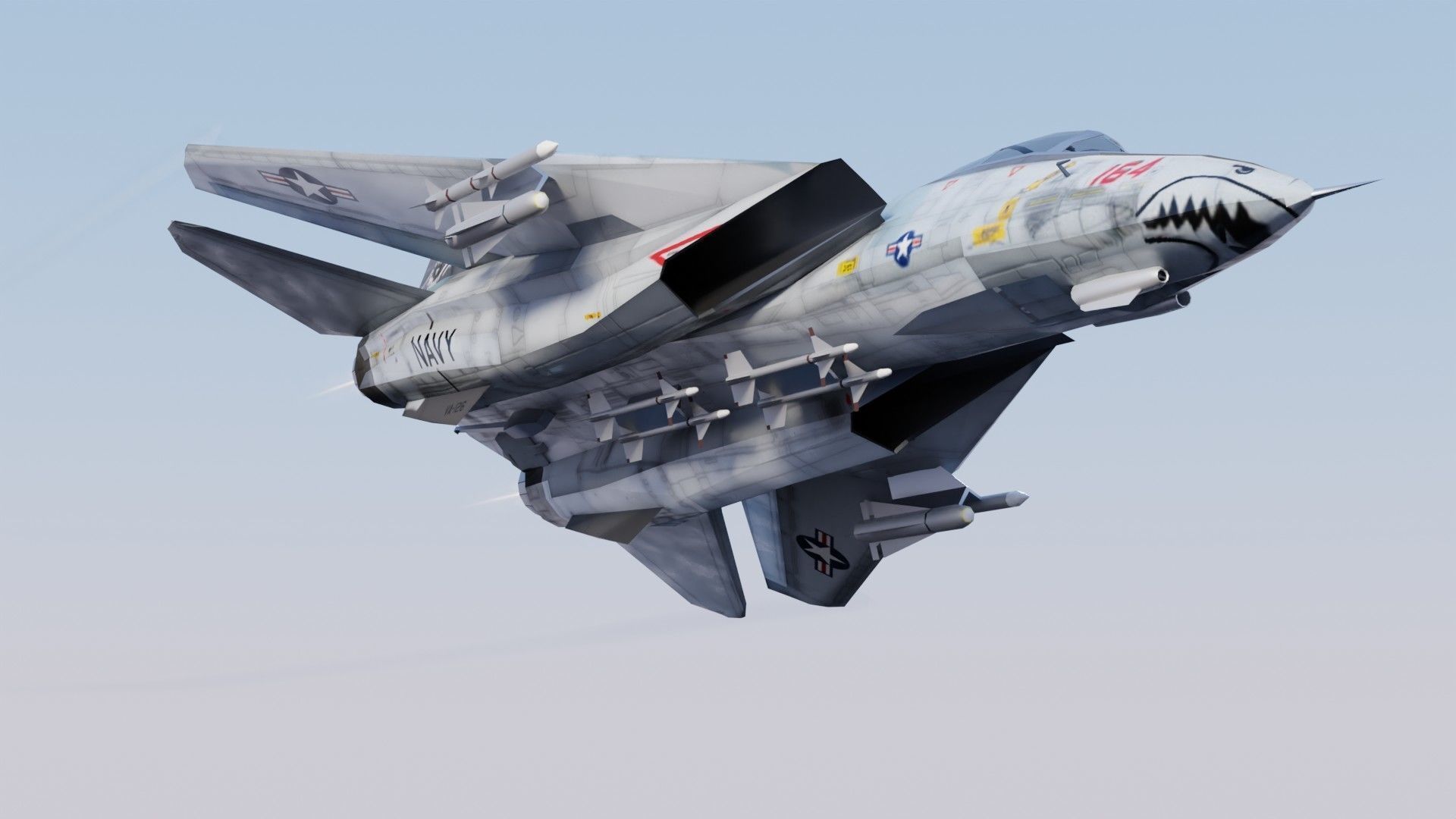 Grumman F-14 Tomcat Low-poly 3D model_12