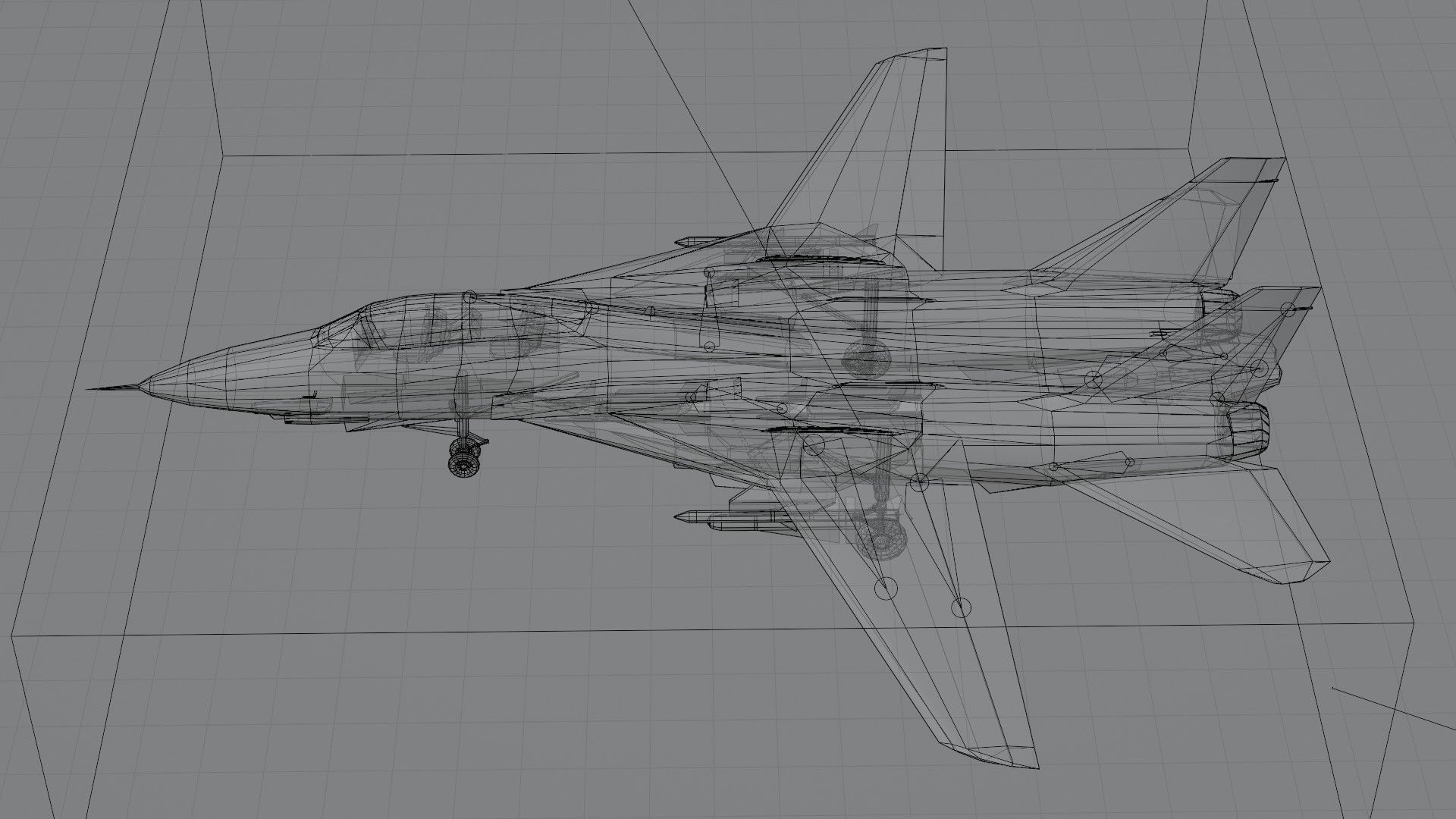 Grumman F-14 Tomcat Low-poly 3D model_4