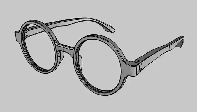 Rounded glasses 3D print model