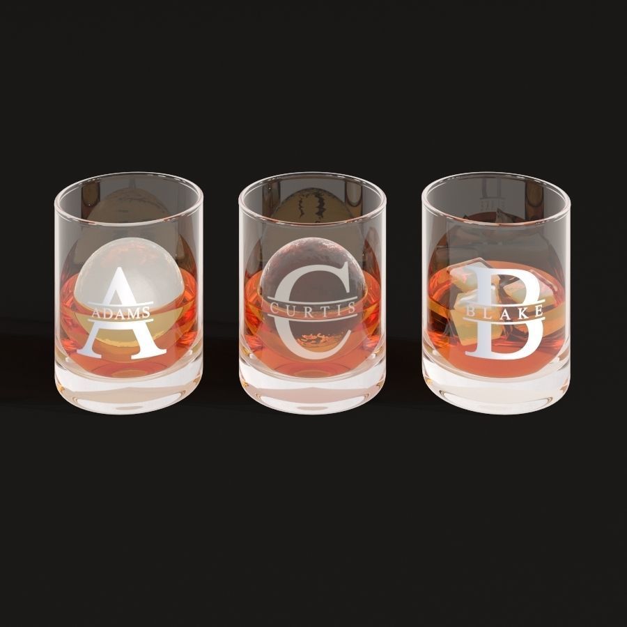 WHISKY WHISKEY MONOGRAM TUMBLER v1 v2 v3 3D Model Collection_4