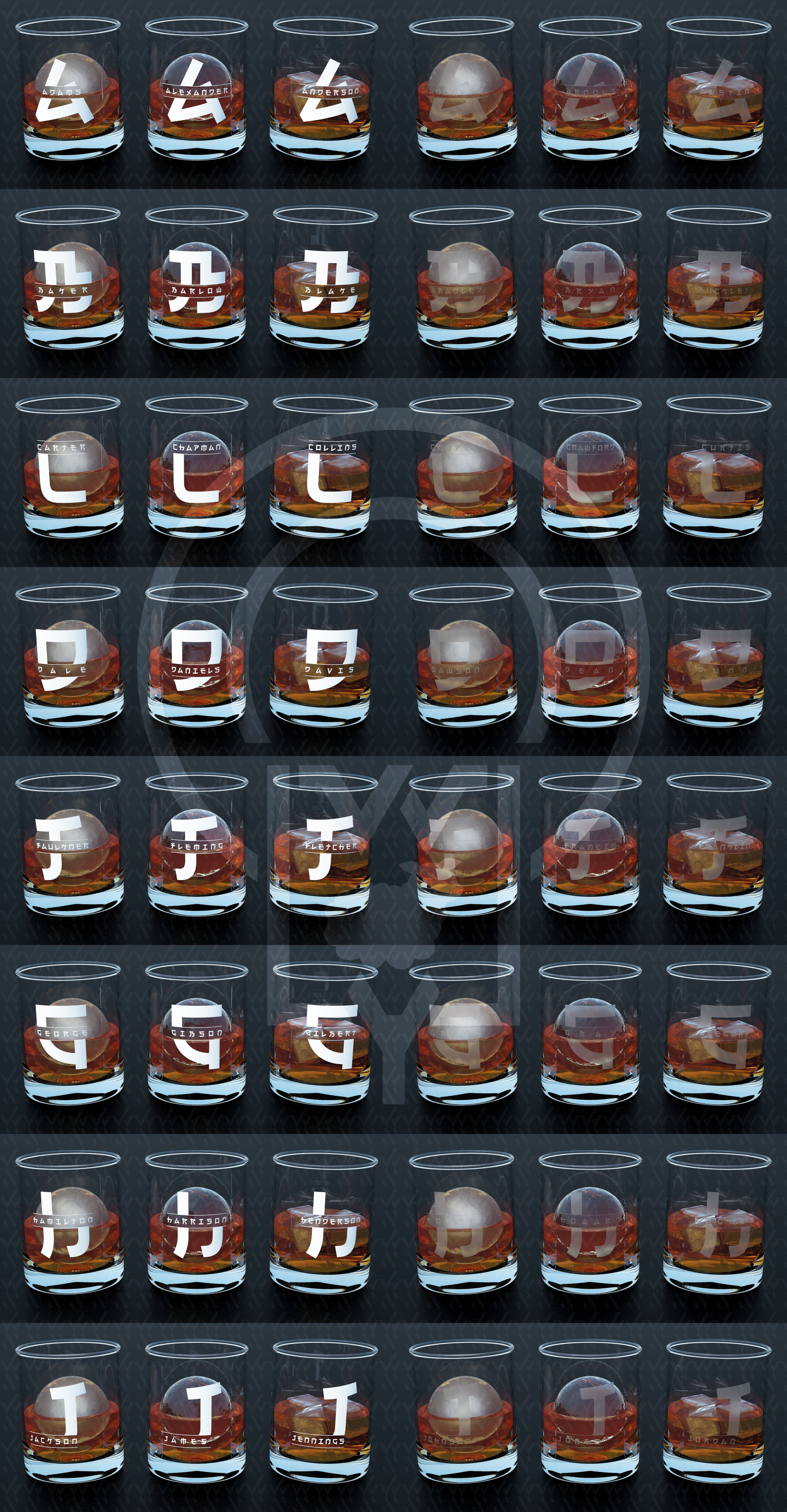 WHISKY WHISKEY MONOGRAM TUMBLER v1 v2 v3 3D Model Collection_26