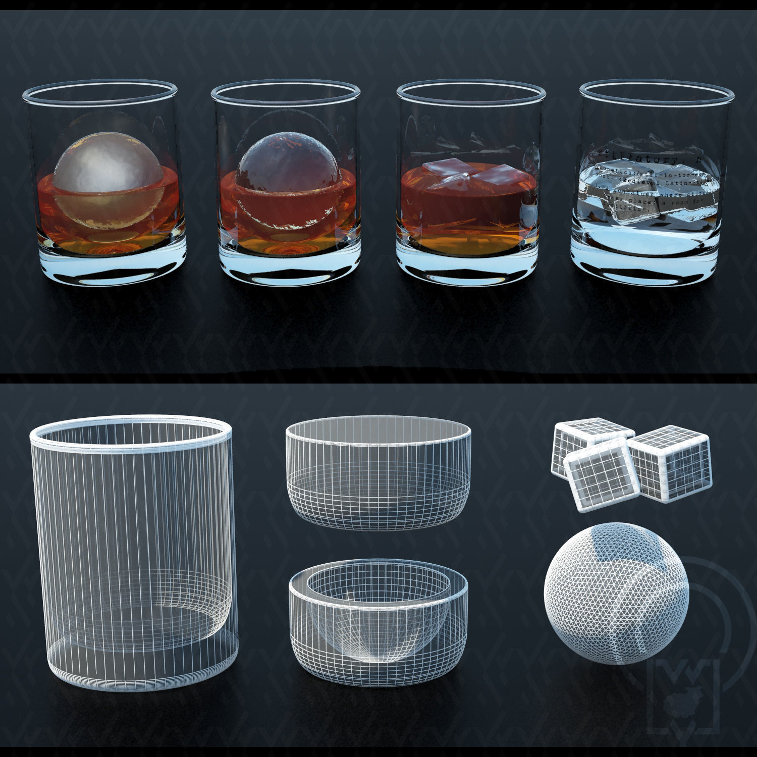 WHISKY WHISKEY MONOGRAM TUMBLER v1 v2 v3 3D Model Collection_24