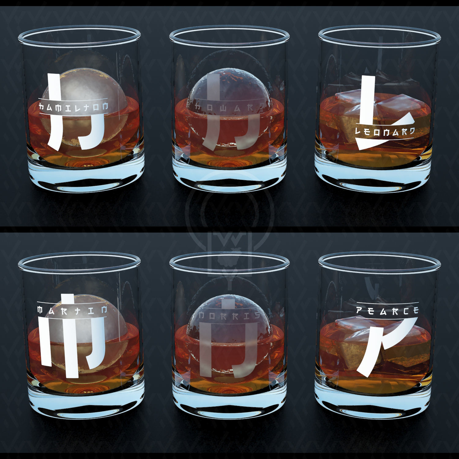WHISKY WHISKEY MONOGRAM TUMBLER v1 v2 v3 3D Model Collection_16