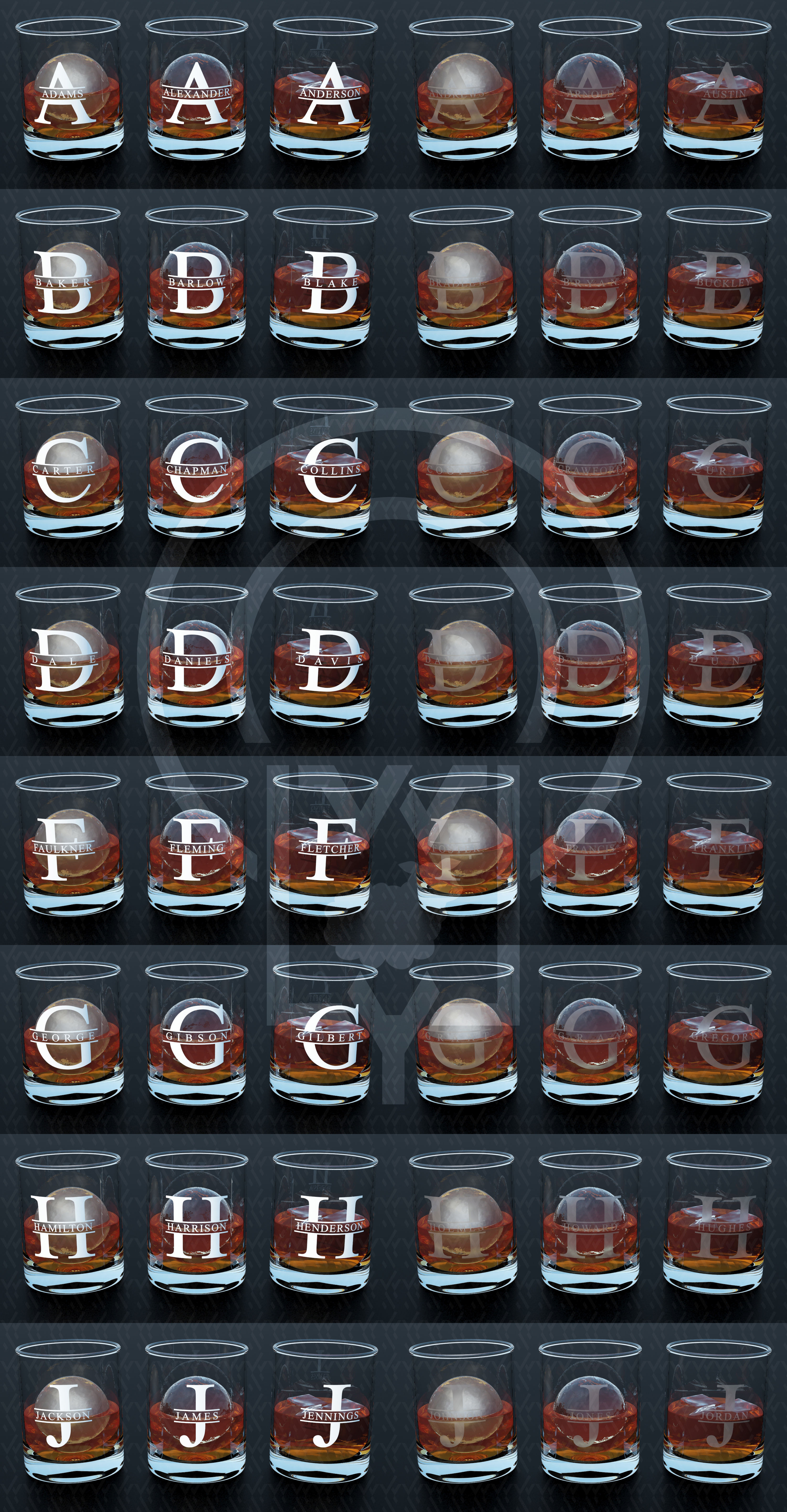 WHISKY WHISKEY MONOGRAM TUMBLER v1 v2 v3 3D Model Collection_30