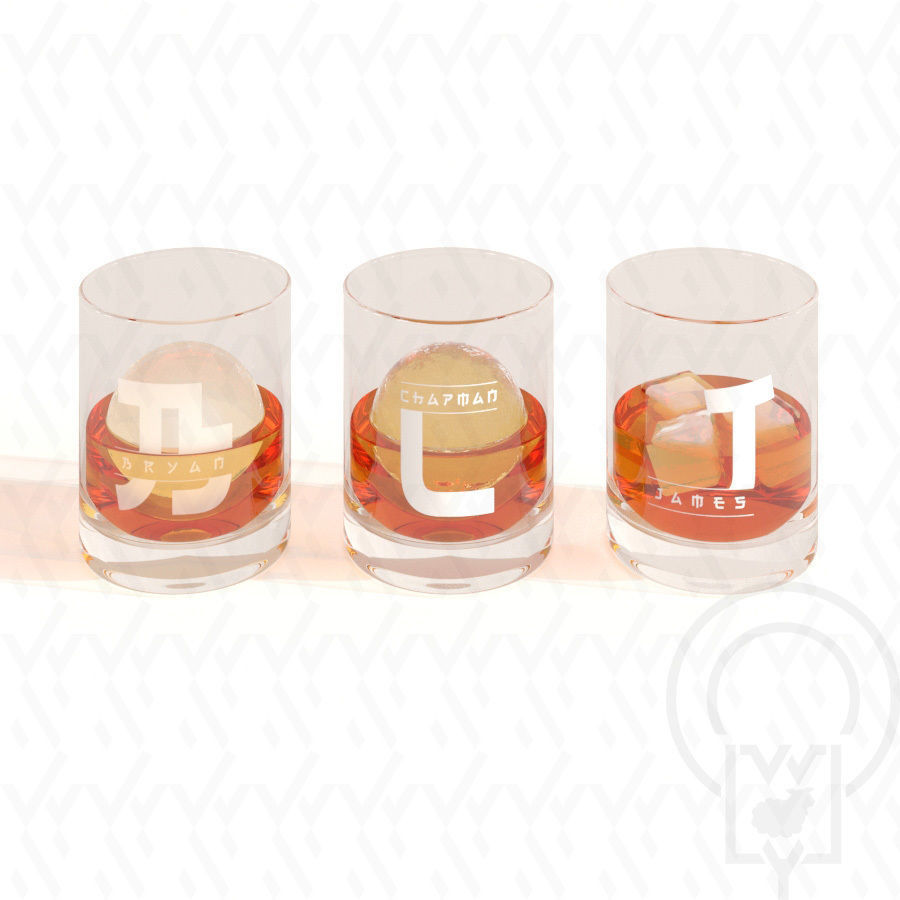 WHISKY WHISKEY MONOGRAM TUMBLER v1 v2 v3 3D Model Collection_1