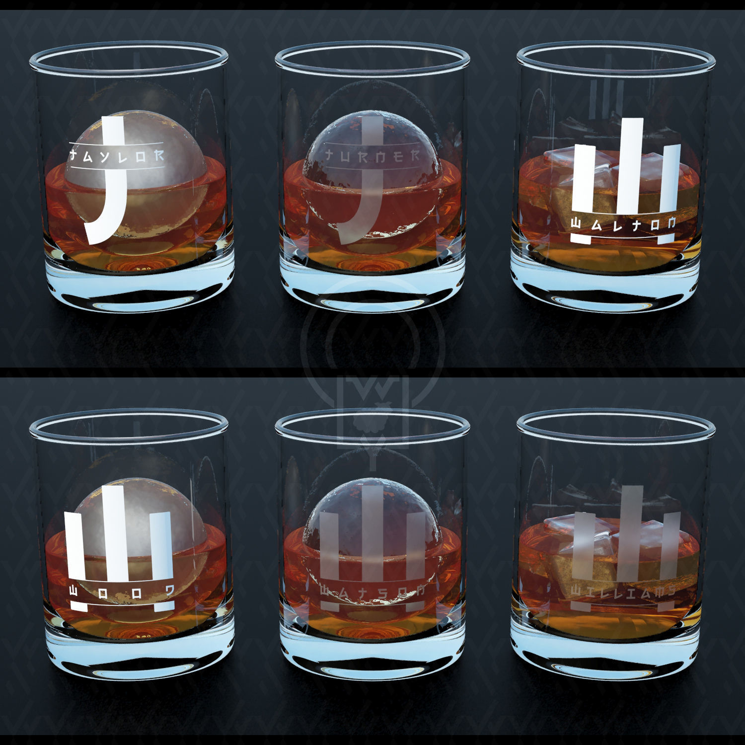 WHISKY WHISKEY MONOGRAM TUMBLER v1 v2 v3 3D Model Collection_18