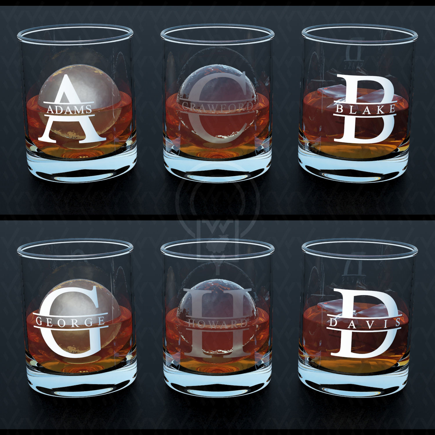 WHISKY WHISKEY MONOGRAM TUMBLER v1 v2 v3 3D Model Collection_21