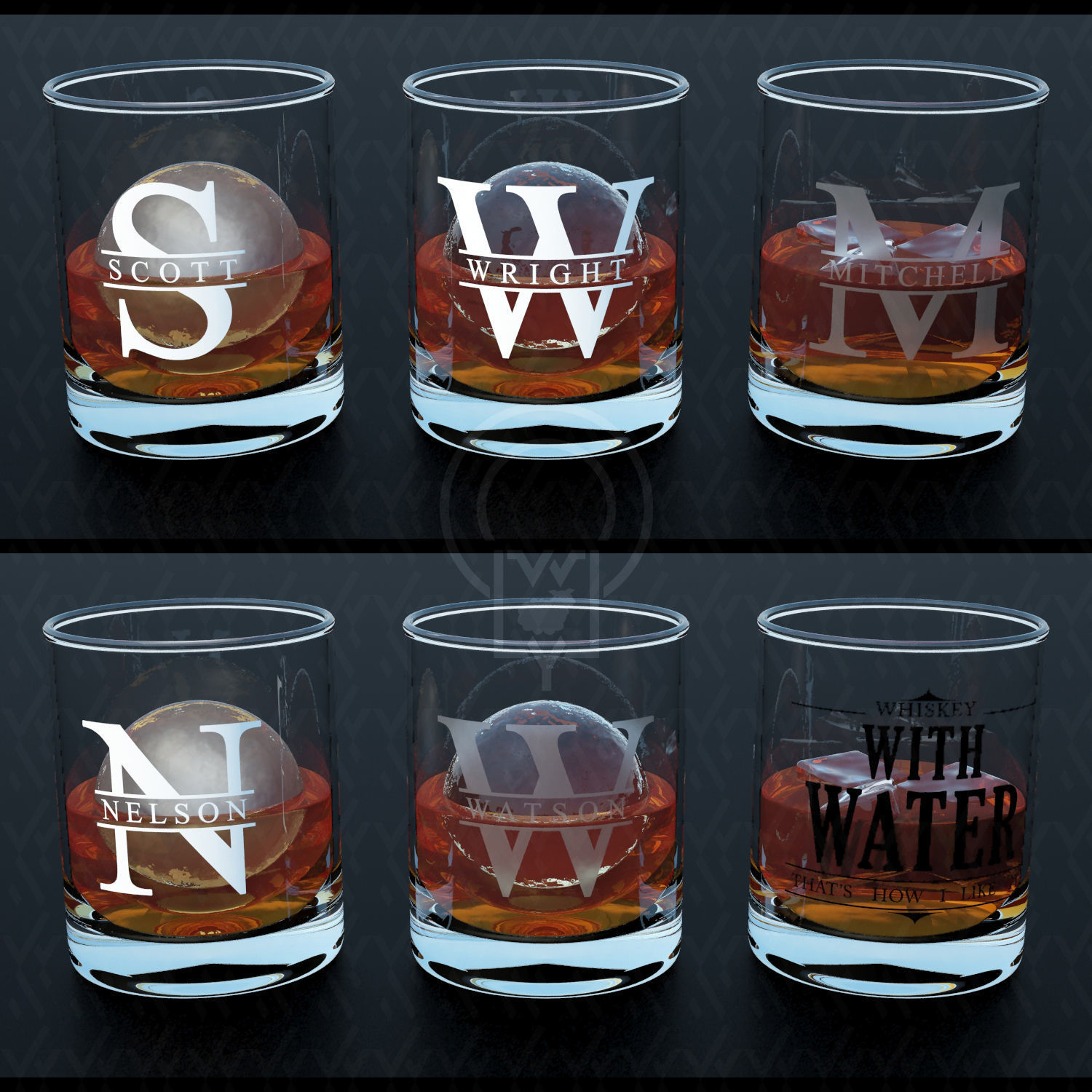 WHISKY WHISKEY MONOGRAM TUMBLER v1 v2 v3 3D Model Collection_22
