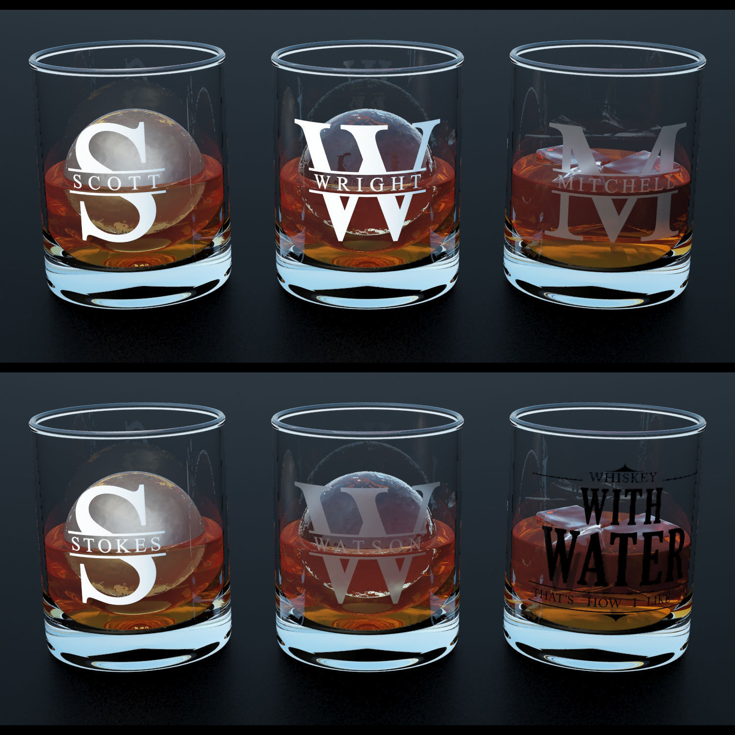 WHISKY WHISKEY MONOGRAM TUMBLER v1 v2 v3 3D Model Collection_23