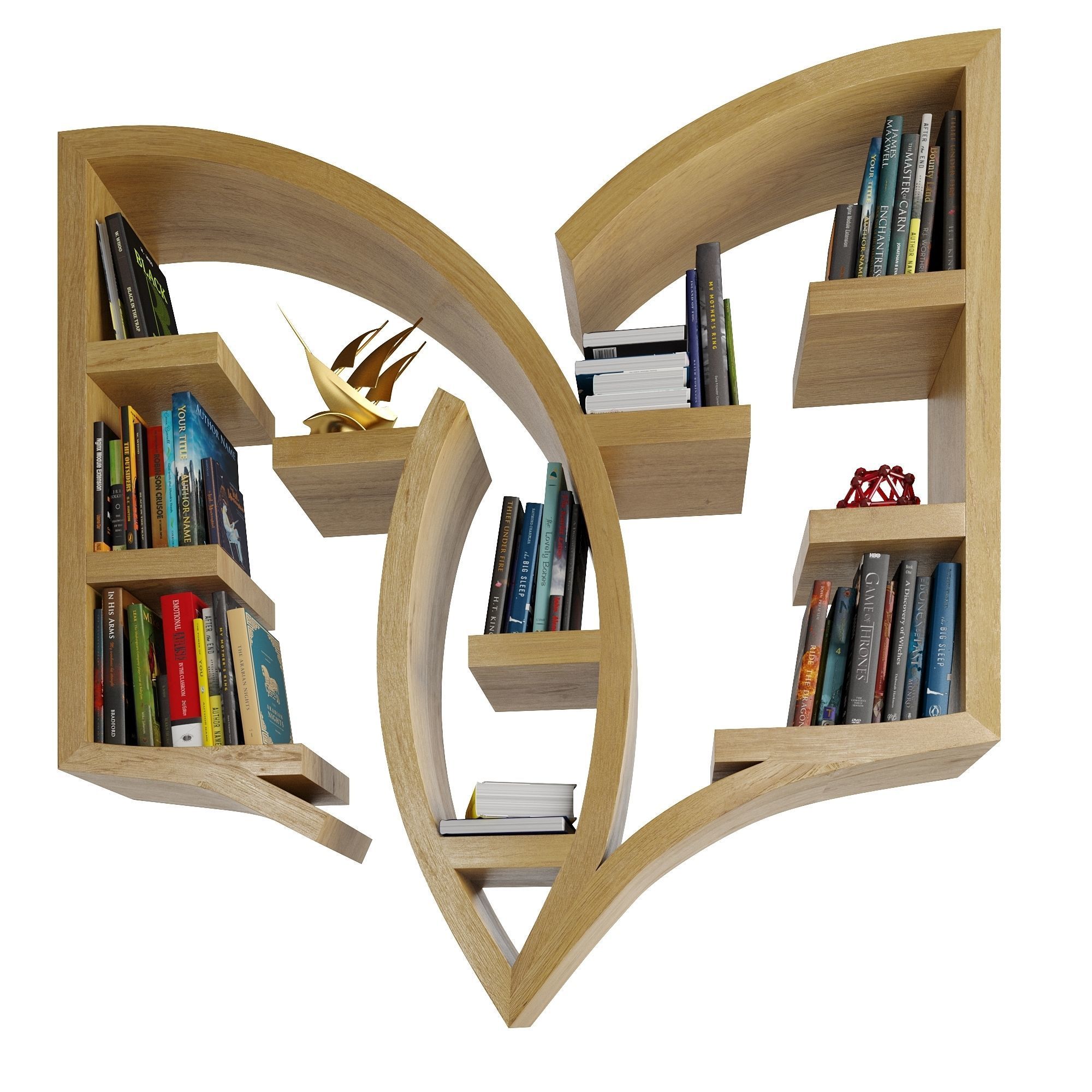Amazing Bookshelf Low-poly 3D model_3