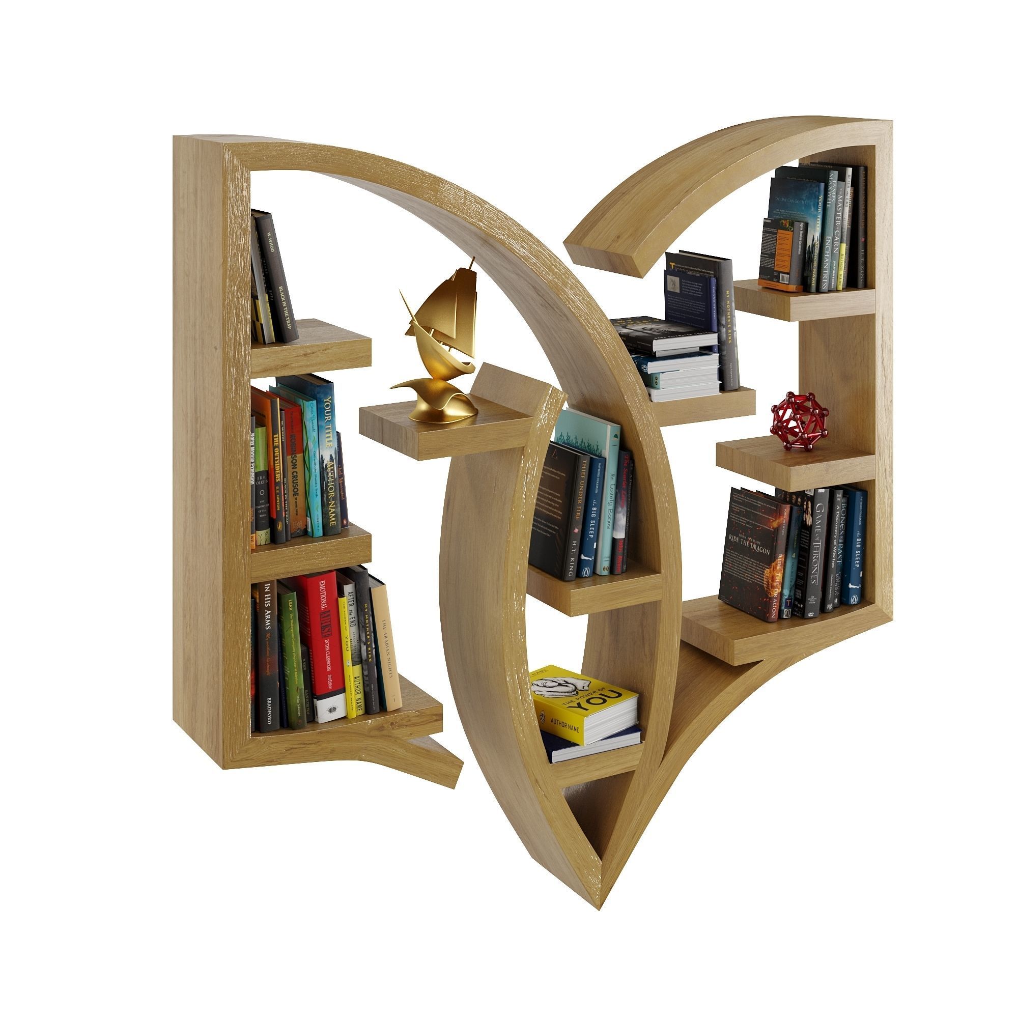 Amazing Bookshelf Low-poly 3D model_2