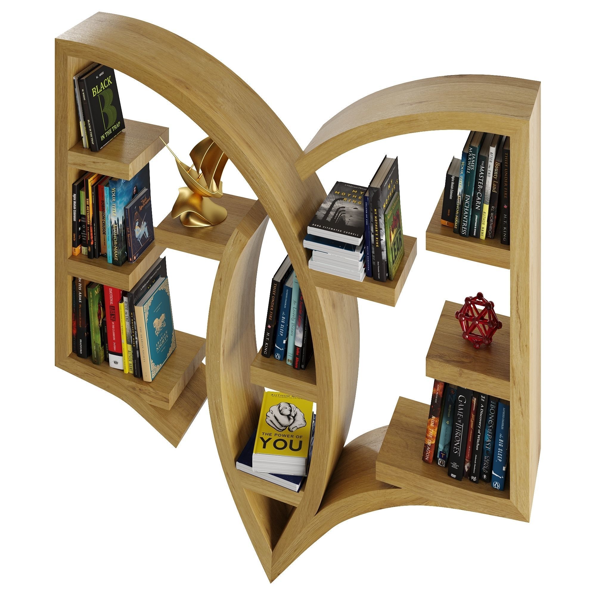 Amazing Bookshelf Low-poly 3D model_5