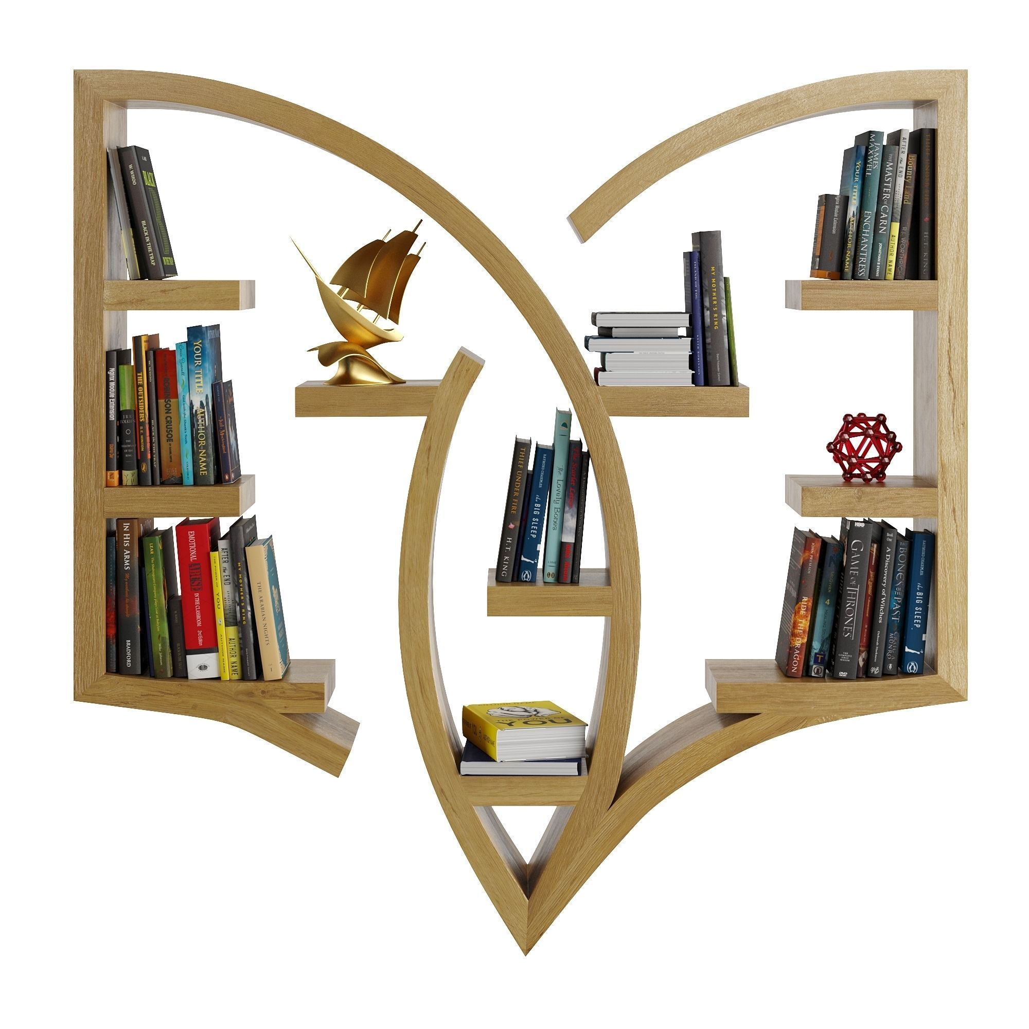 Amazing Bookshelf Low-poly 3D model_1