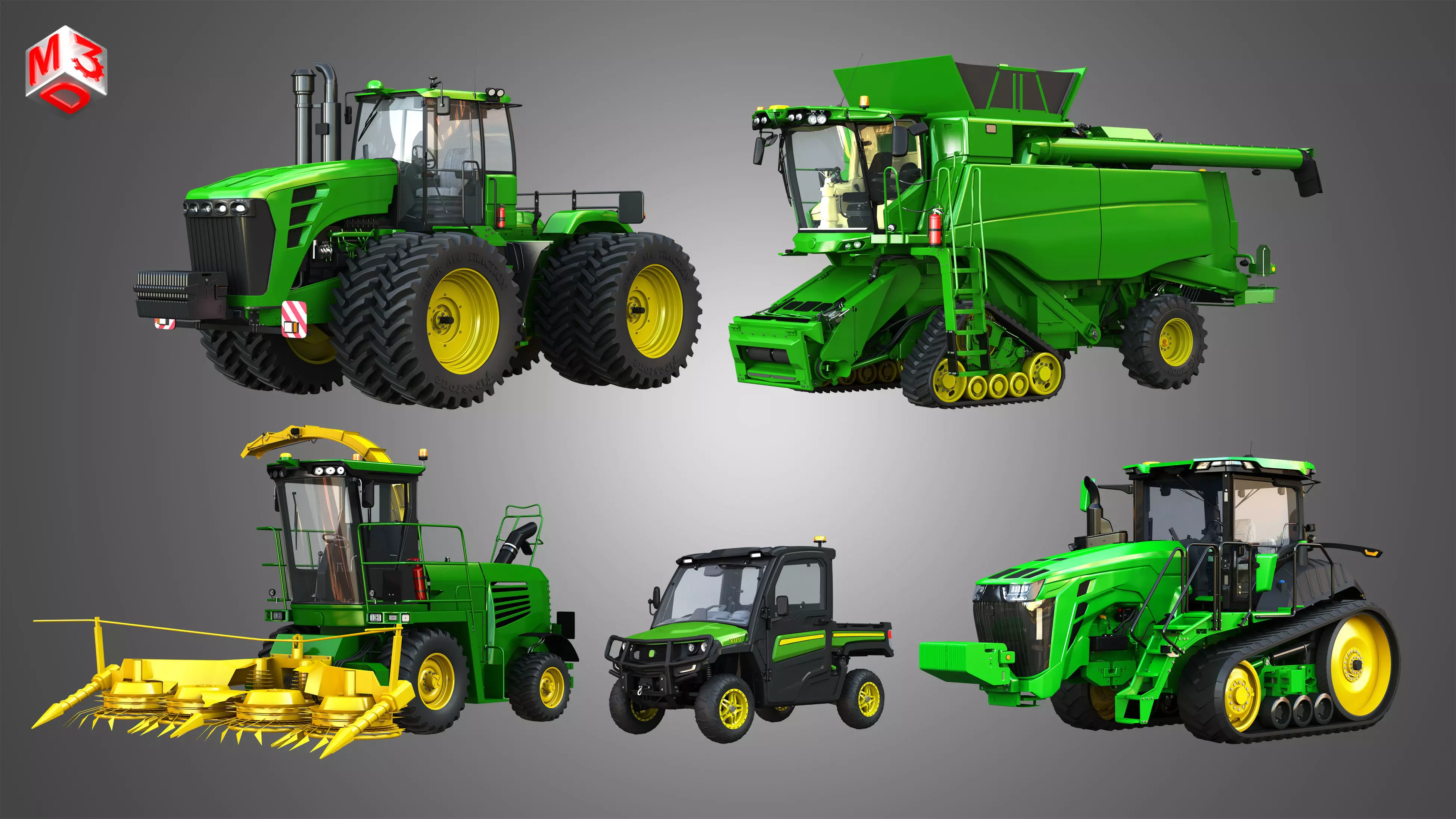 JD - Farm Vehicles 5 in 1 3D Model Collection_0