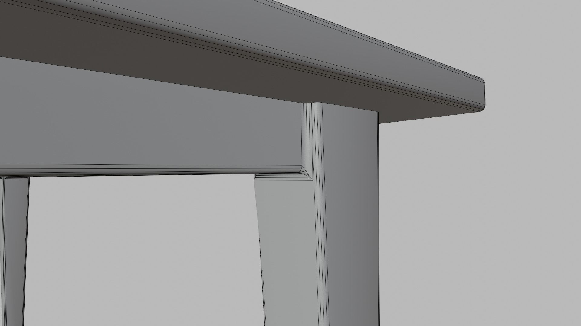 Simple Kitchen Table Low-poly 3D model_4