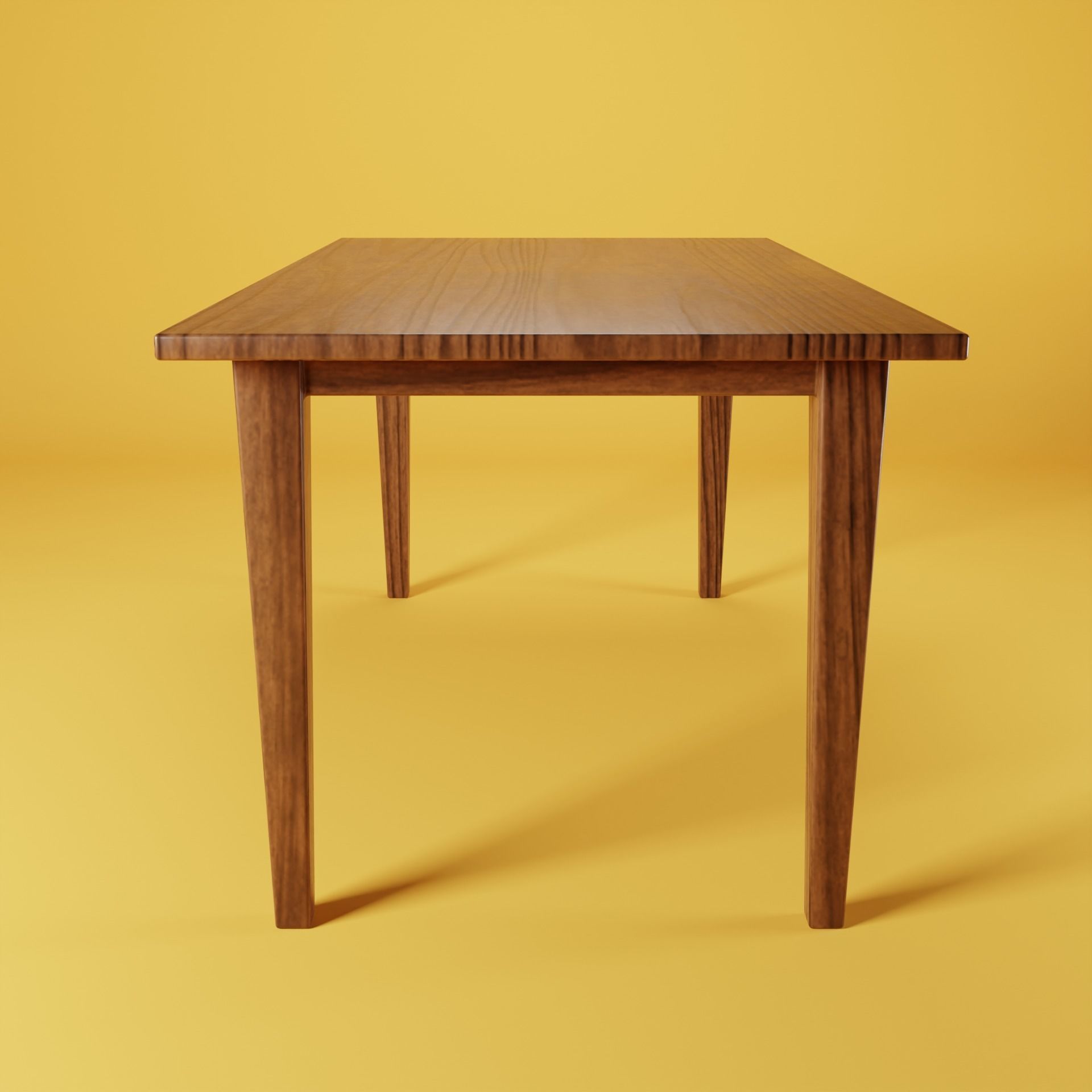 Simple Kitchen Table Low-poly 3D model_1