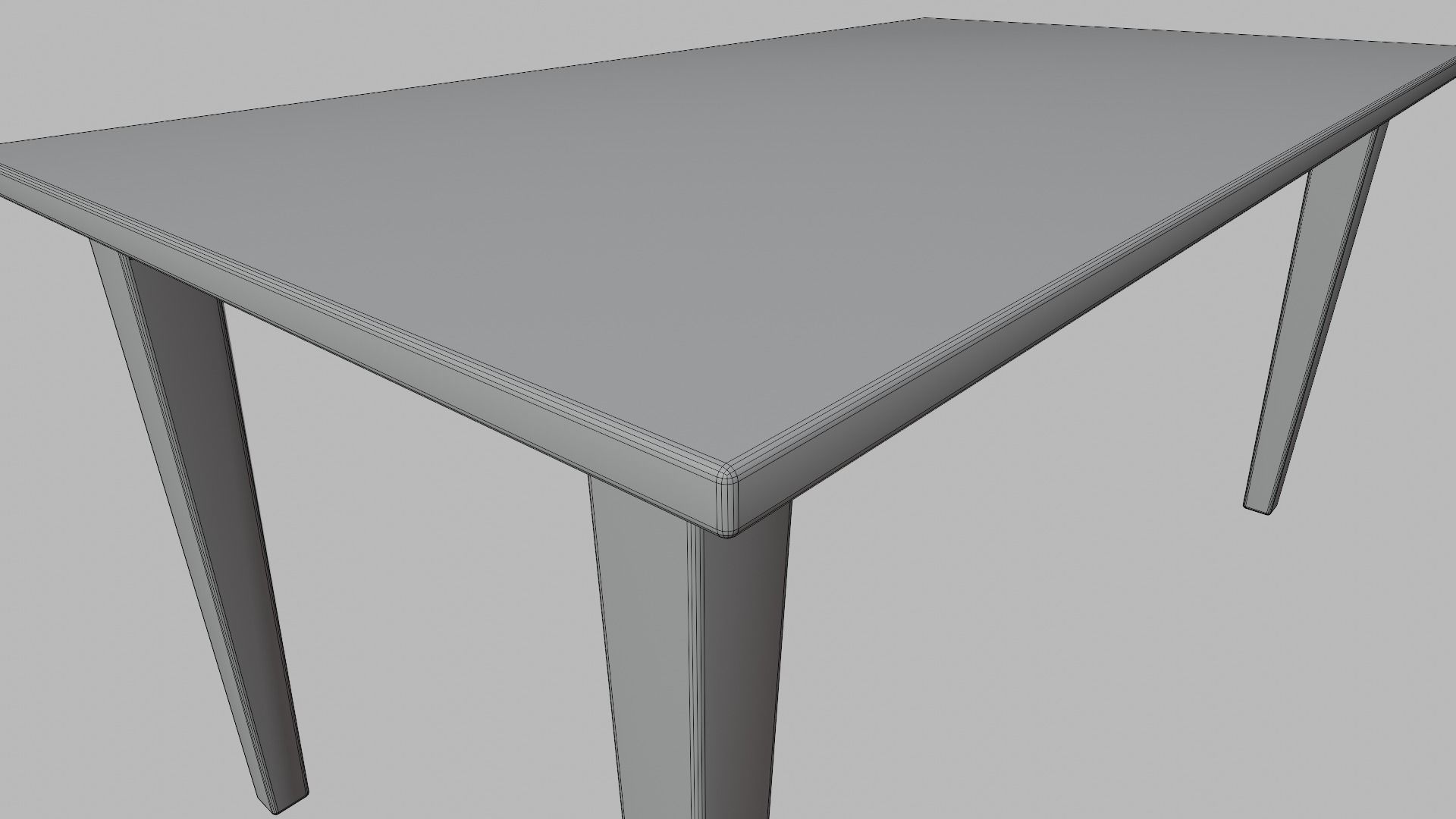 Simple Kitchen Table Low-poly 3D model_3