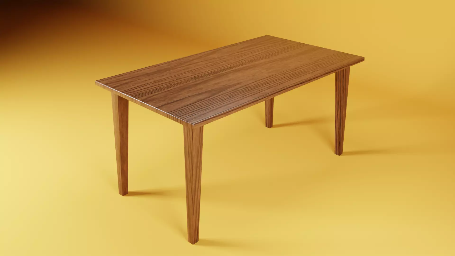 Simple Kitchen Table Low-poly 3D model_0