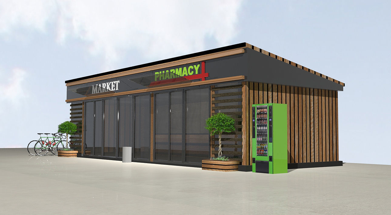 Barnhouse mini market Low-poly 3D model_2