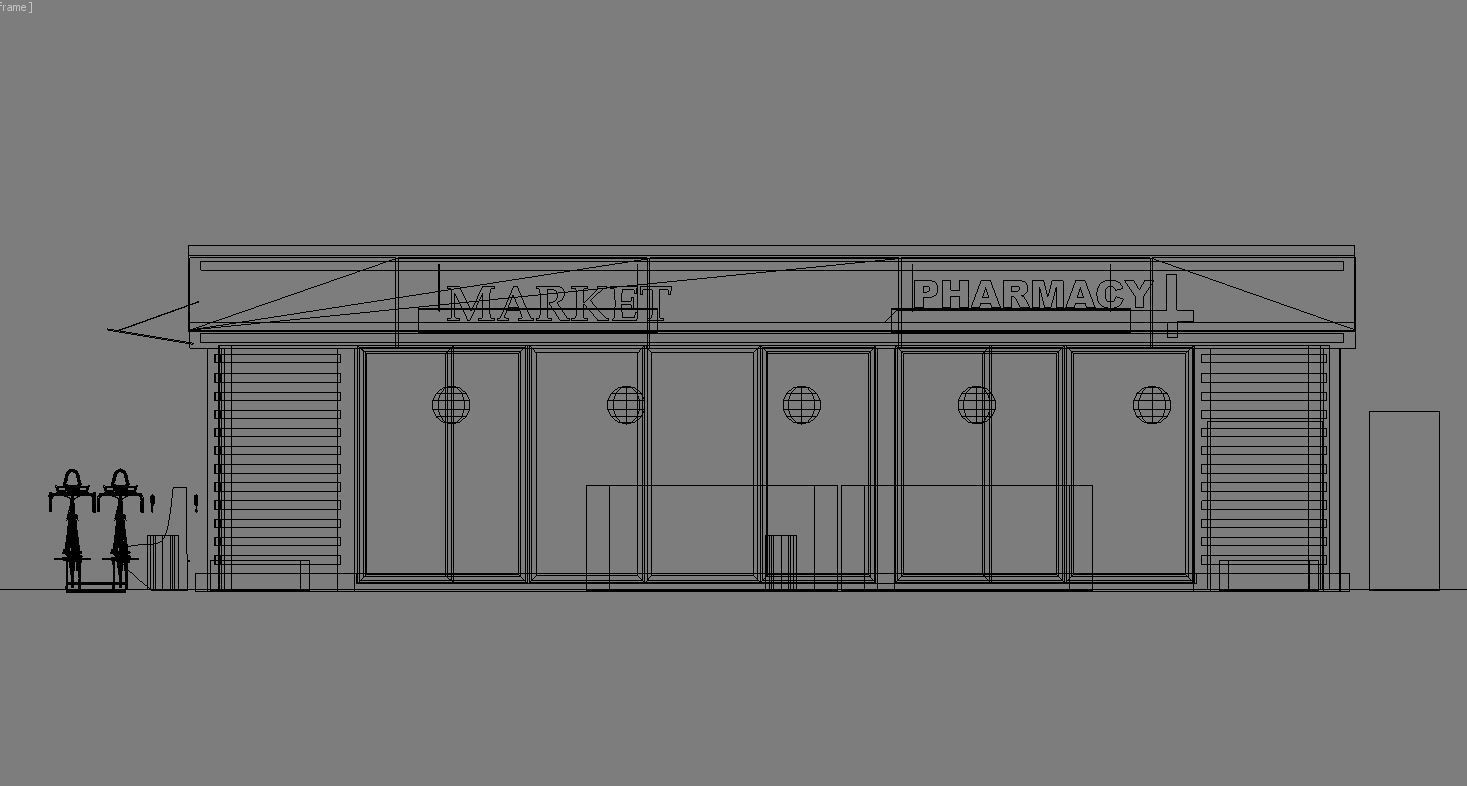 Barnhouse mini market Low-poly 3D model_7