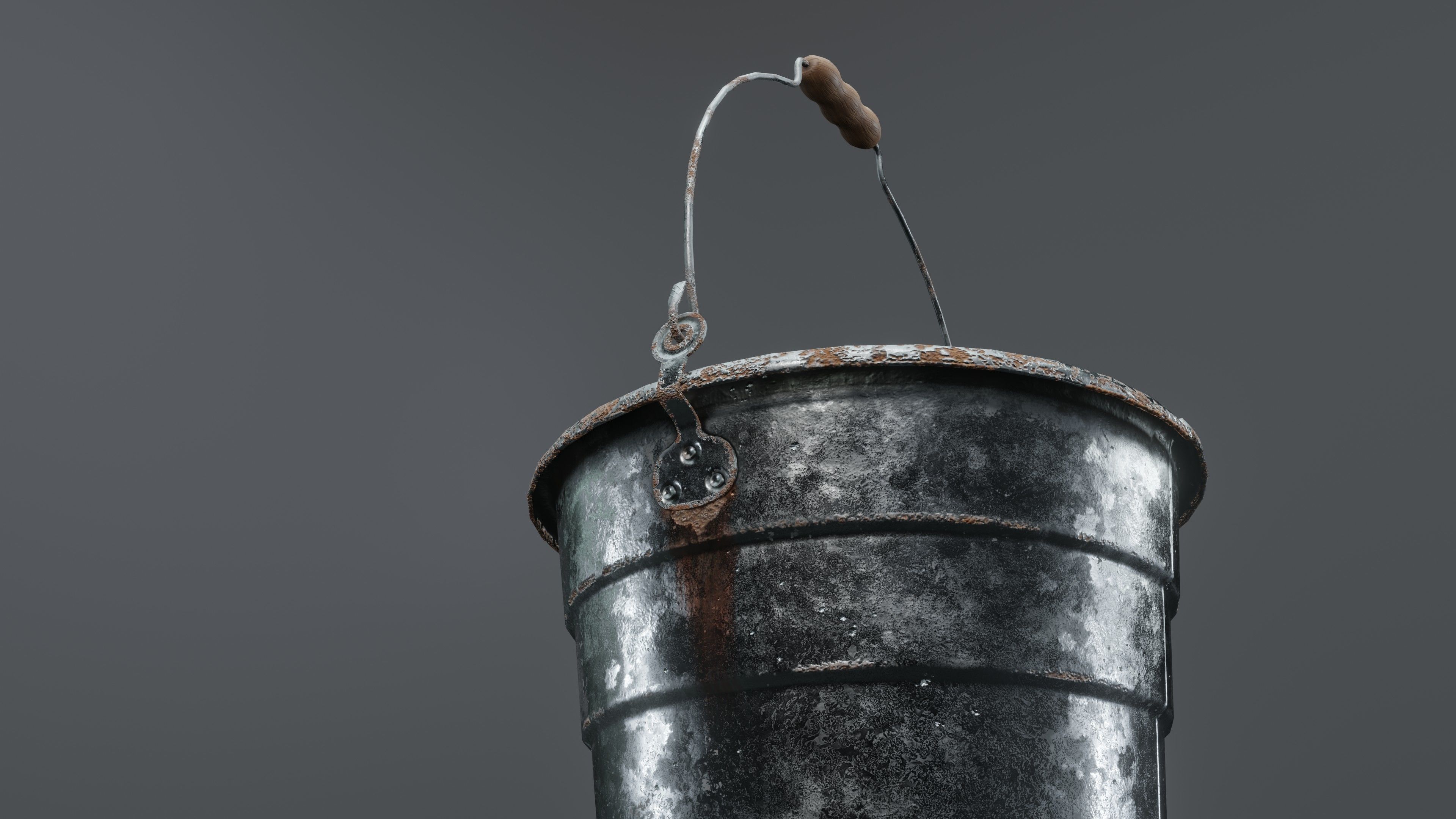 Aluminium Bucket Low-poly 3D model_12
