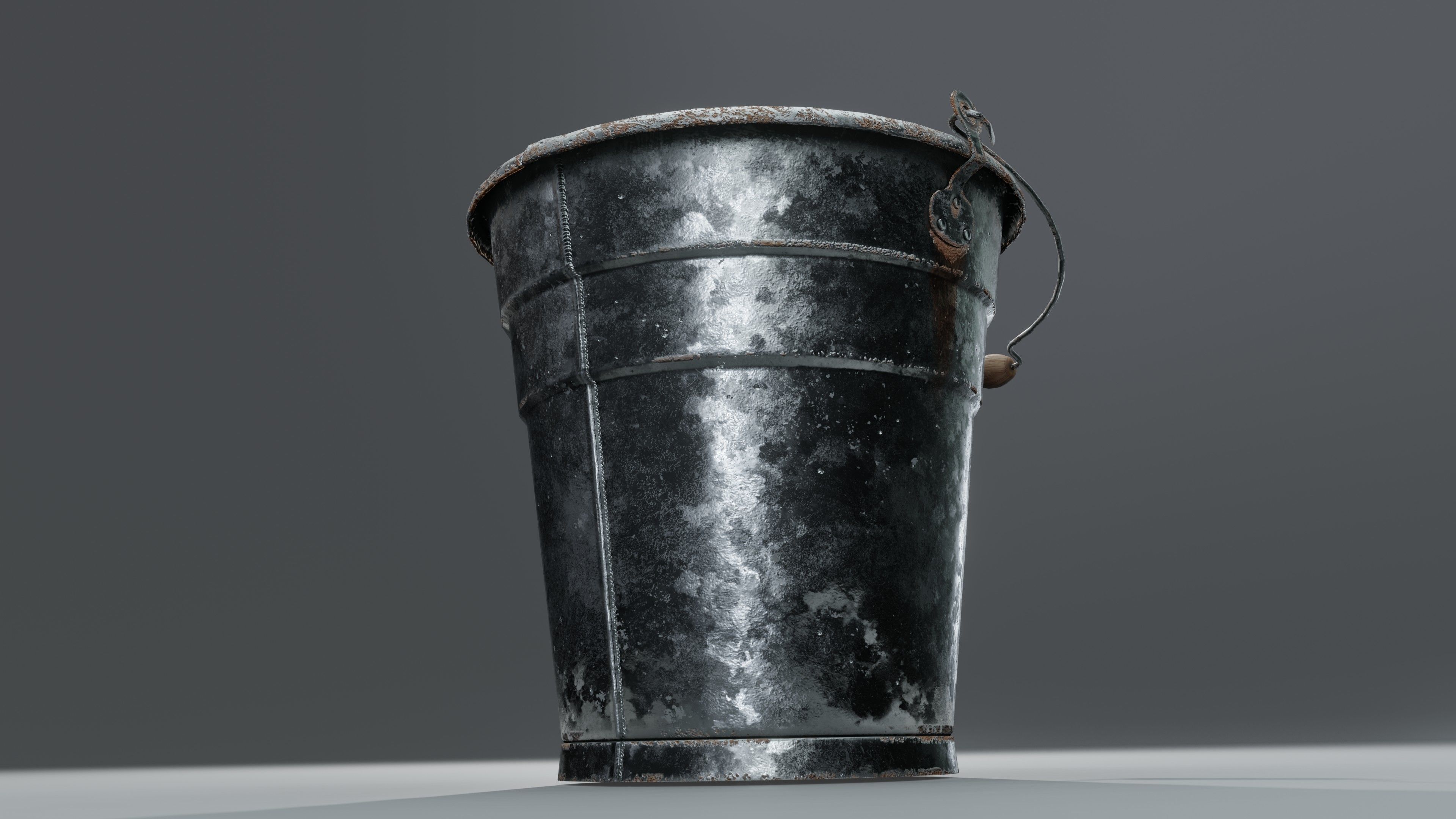 Aluminium Bucket Low-poly 3D model_11