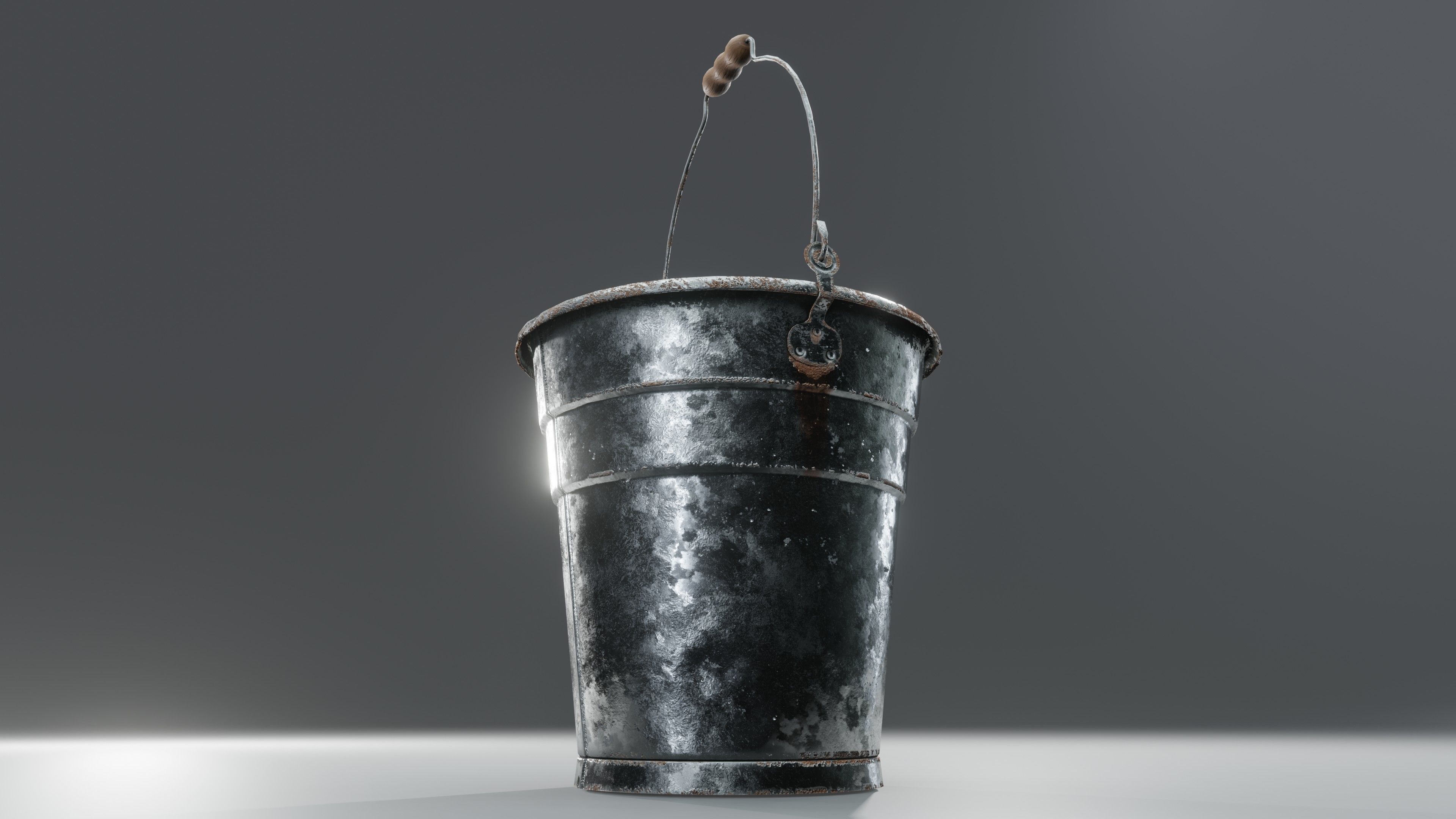 Aluminium Bucket Low-poly 3D model_17