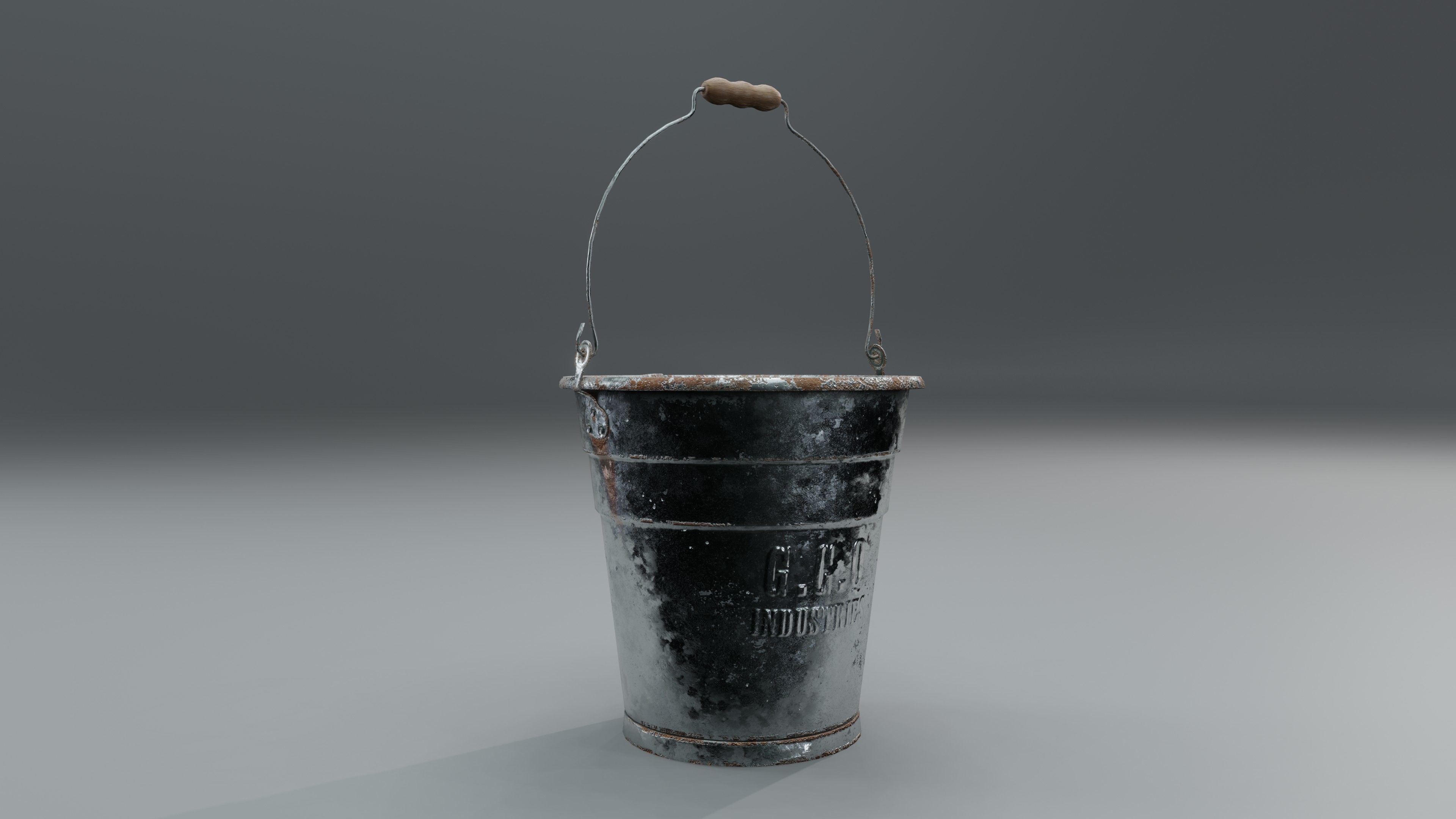 Aluminium Bucket Low-poly 3D model_15